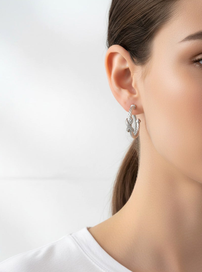 Rope Texture Hoop Earrings