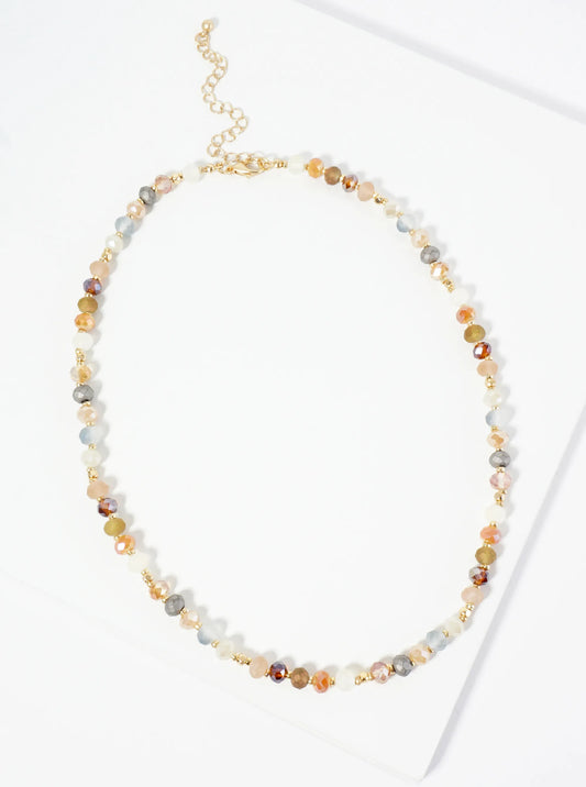 Earth-Toned Glass Bead 18 Inch Necklace