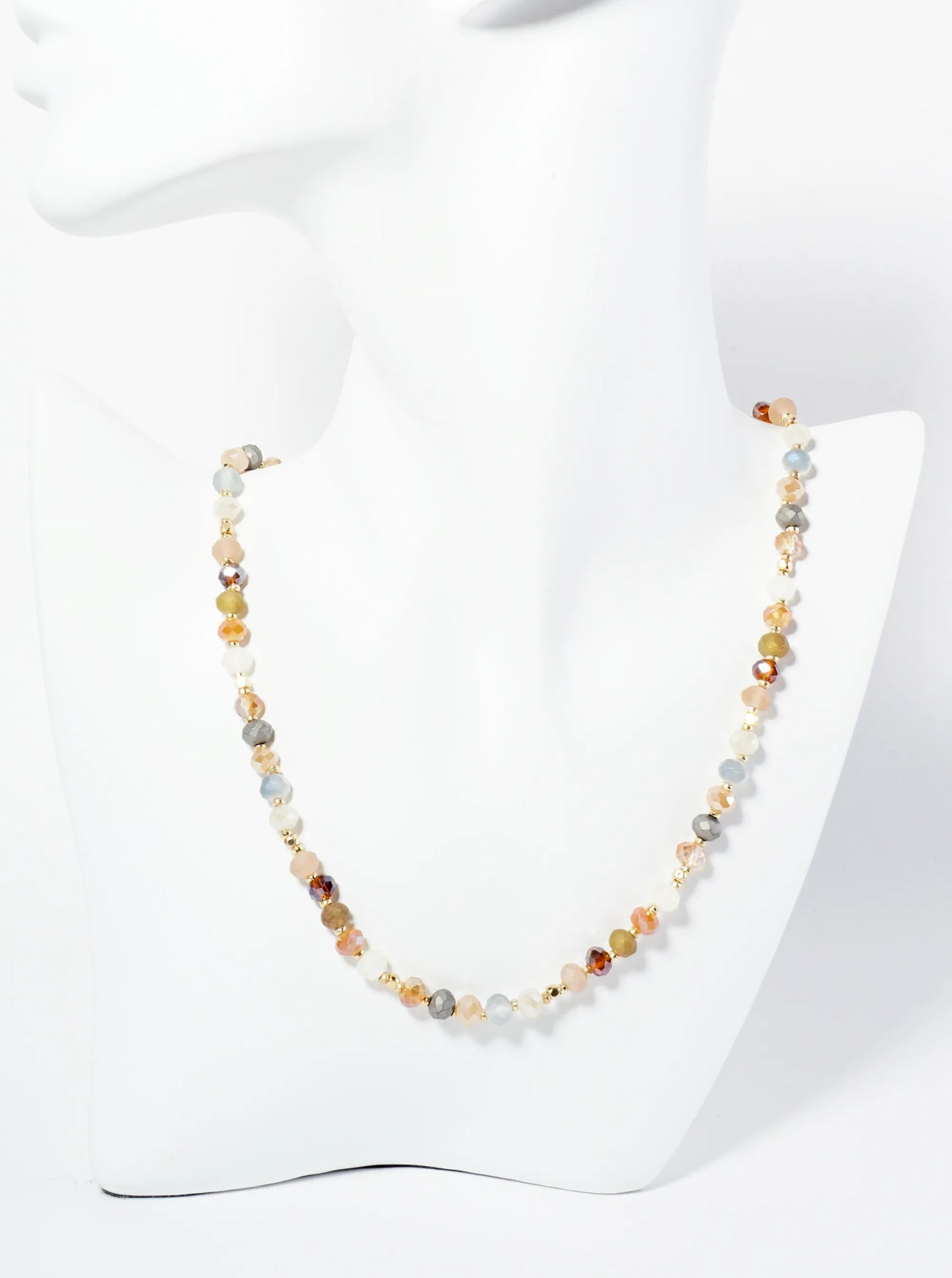 Earth-Toned Glass Bead 18 Inch Necklace
