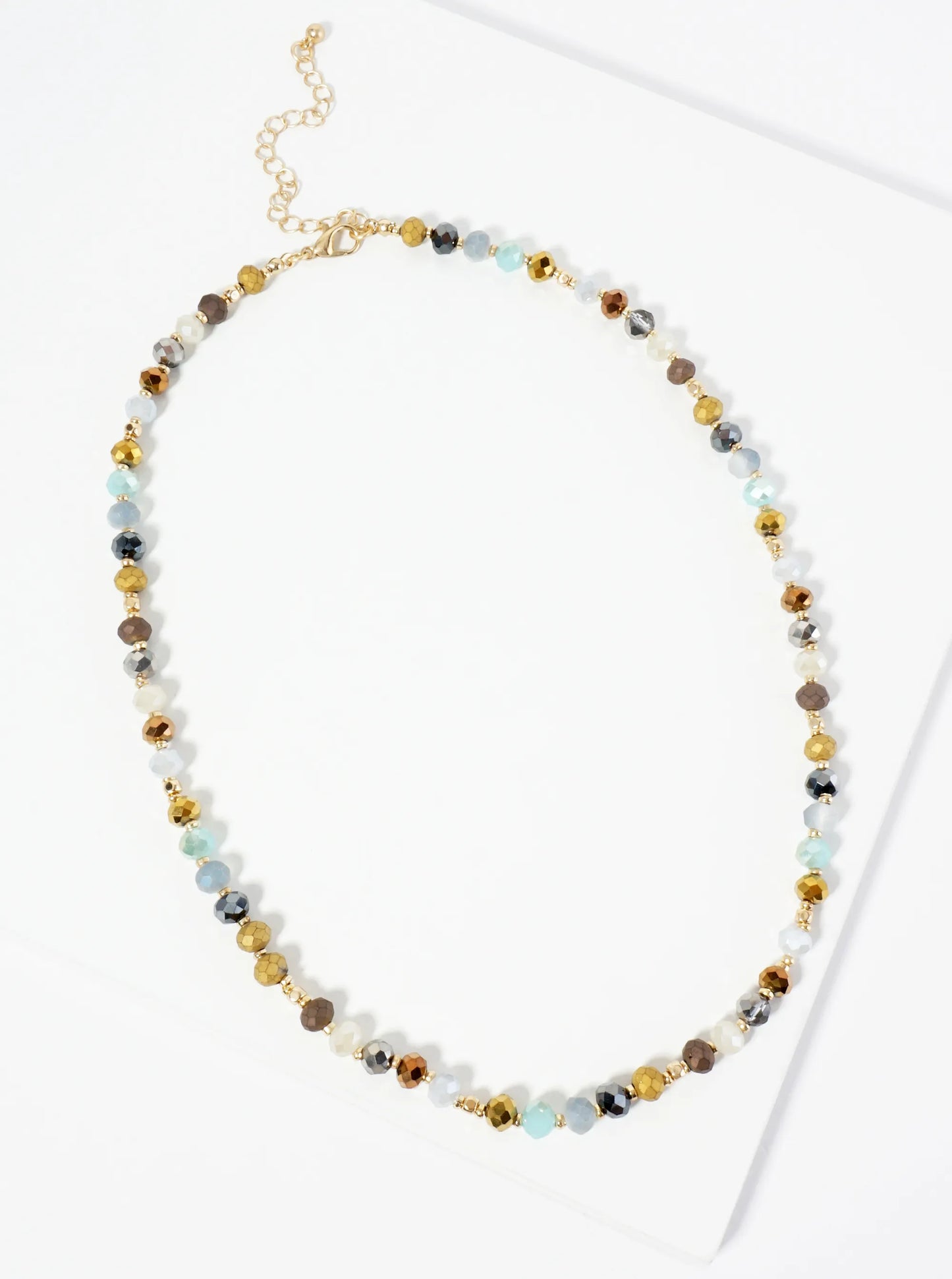 Earth-Toned Glass Bead 18 Inch Necklace