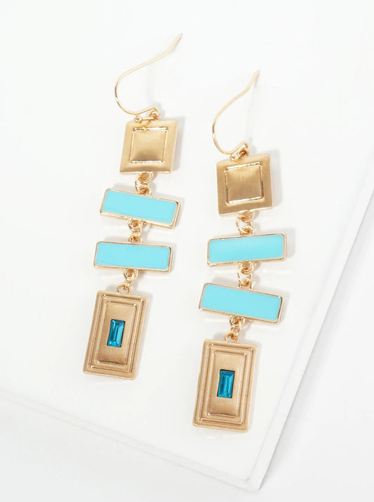 Edgy Dangle Earrings With Various Square Shapes