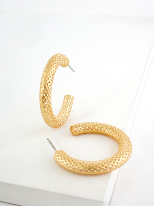 Elegant Textured Hoop Earrings