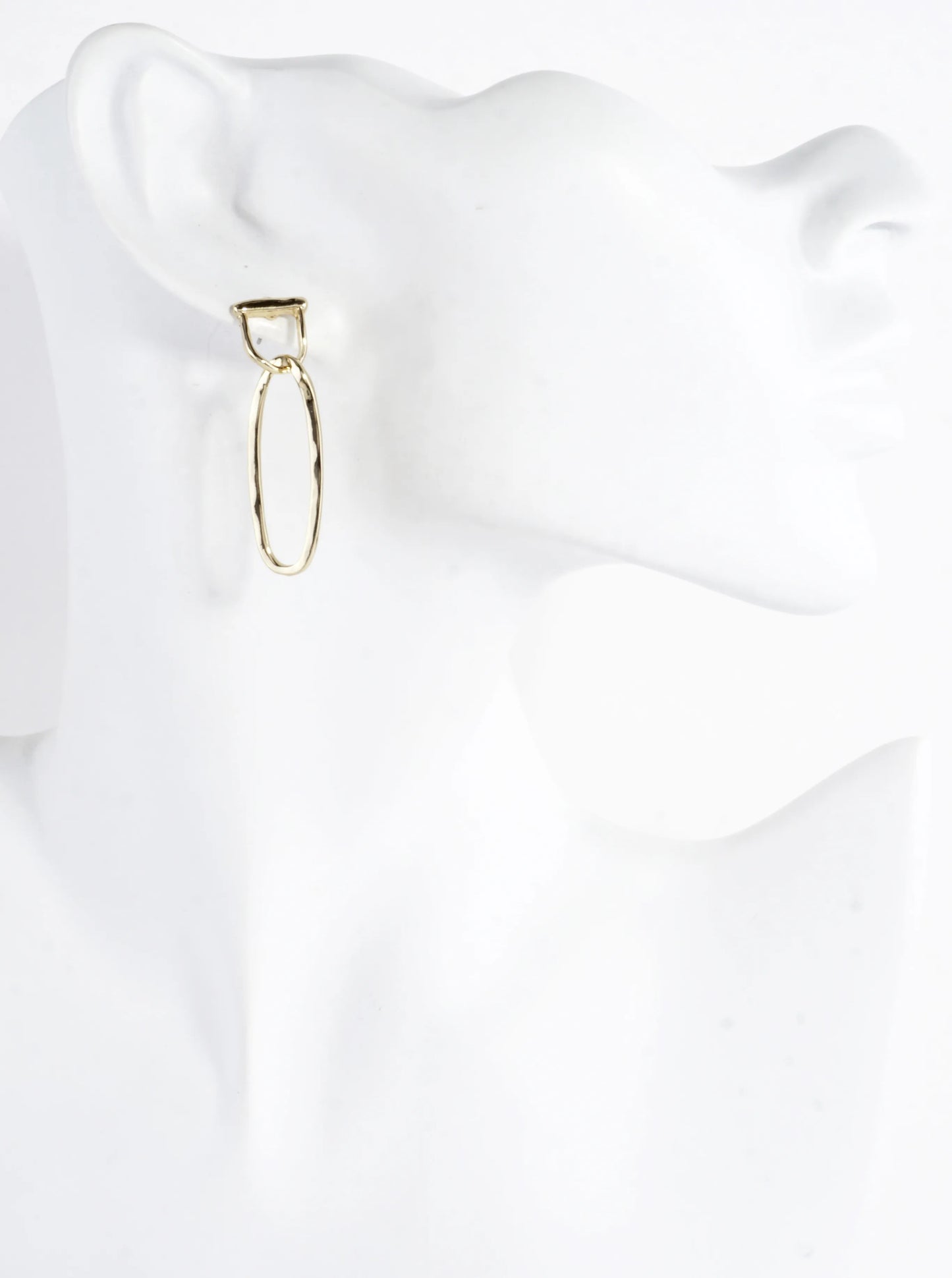 Elongated Oval Drop Dangle Earrings