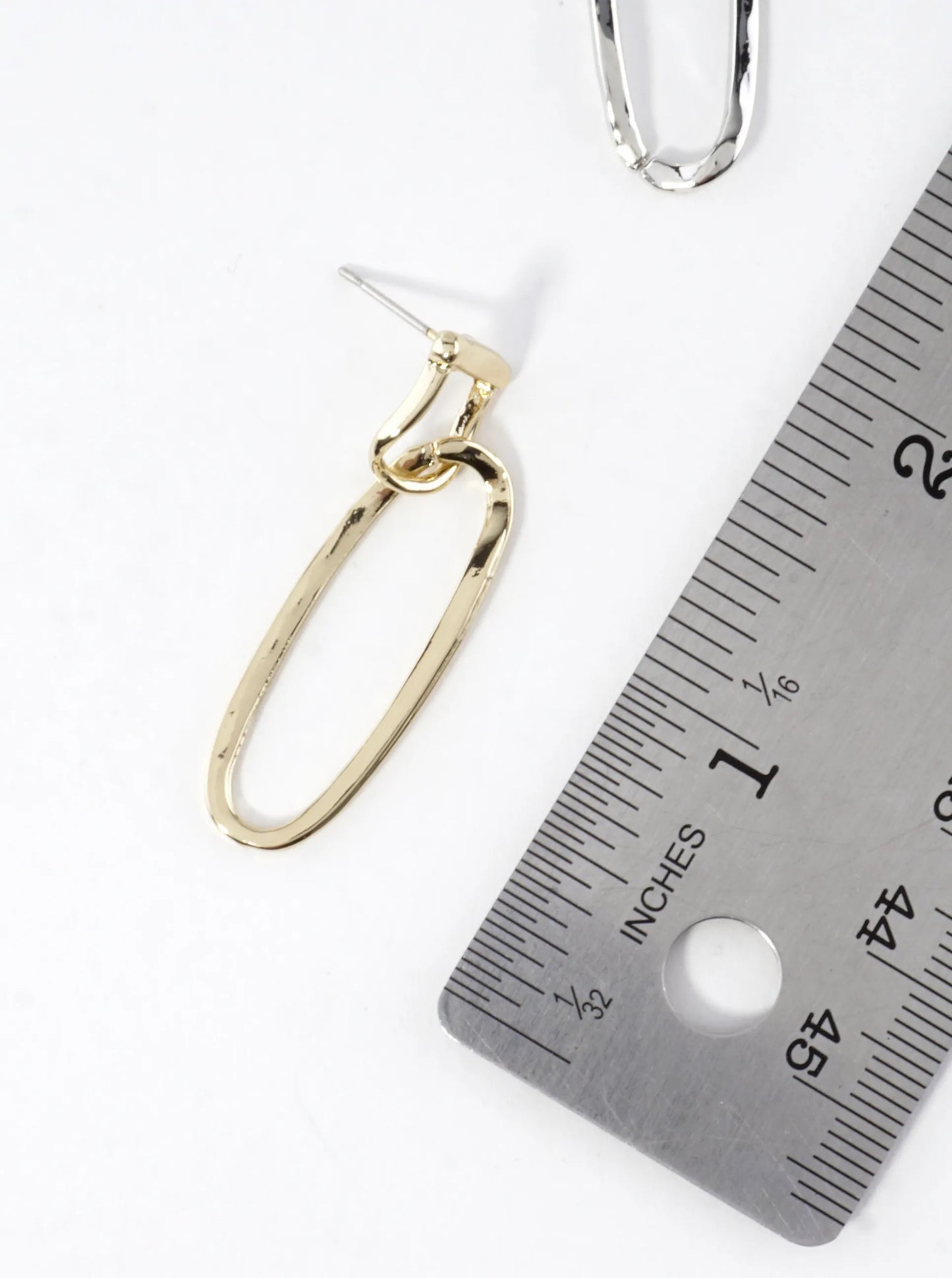 Elongated Oval Drop Dangle Earrings