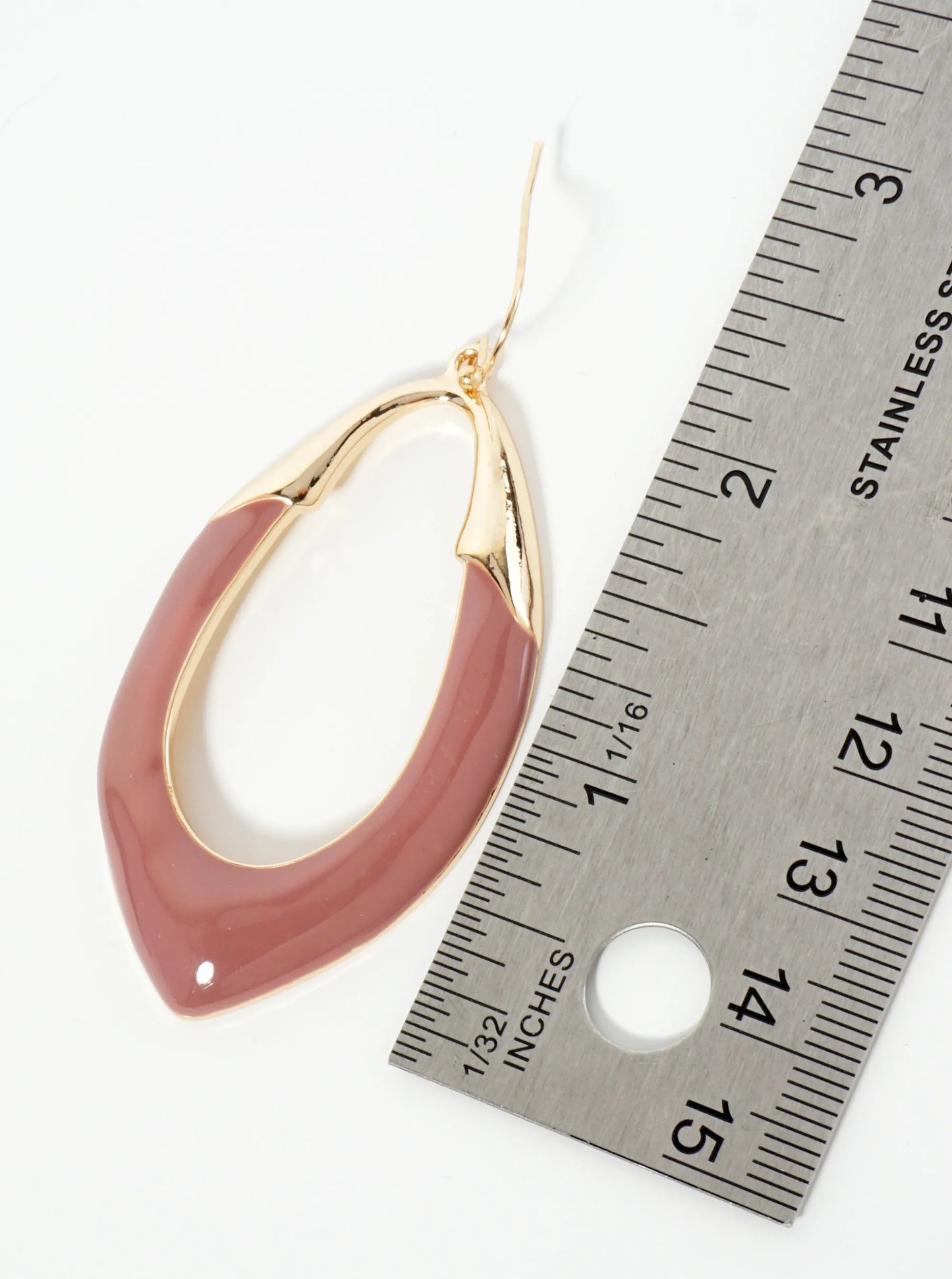 Enamel Accent Marquise Shape Dangle Earrings