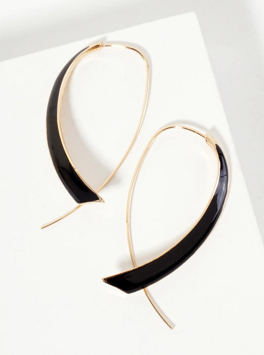 Enamel-Accented Threader Earrings