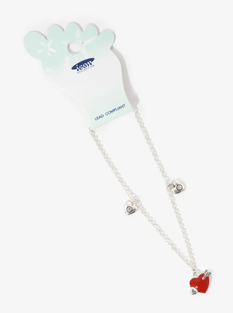 Enamel Arrow Heart Charm Fashion Anklet