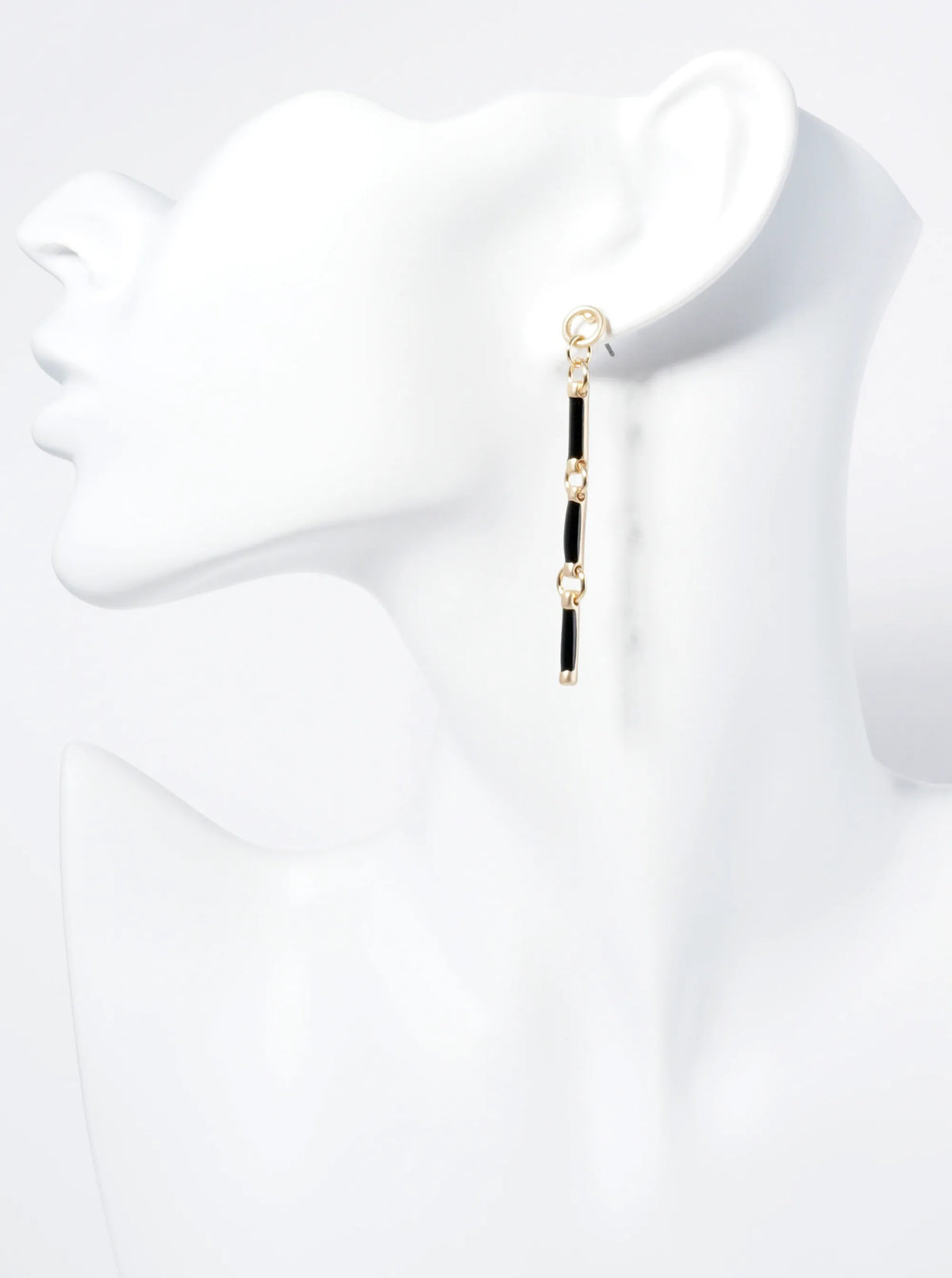 Enamel-Coated Tube Bar Drop Dangle Post Earrings