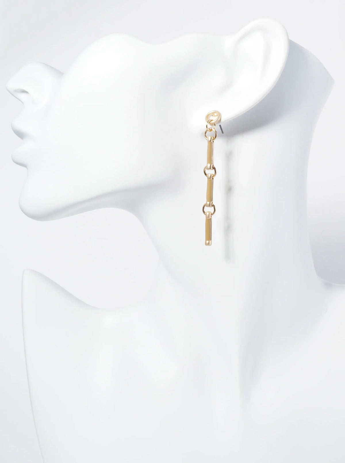 Enamel-Coated Tube Bar Drop Dangle Post Earrings
