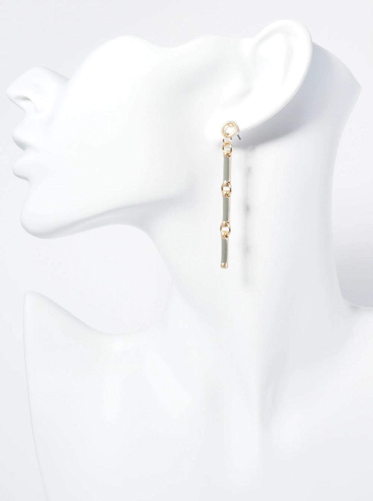 Enamel-Coated Tube Bar Drop Dangle Post Earrings