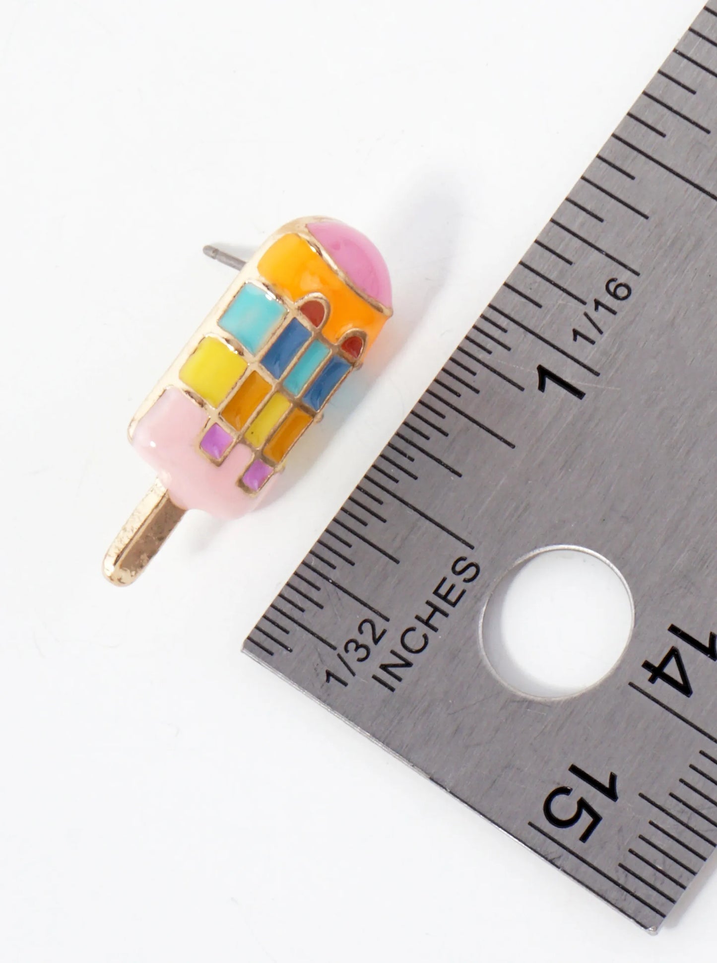 Enamel Dainty Rainbow Popsicle Ice-Cream Stud Earrings