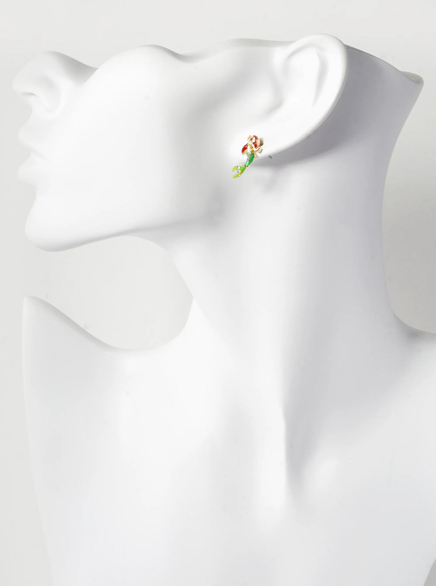 Enamel Filled 18mm Mermaid Stud Earrings