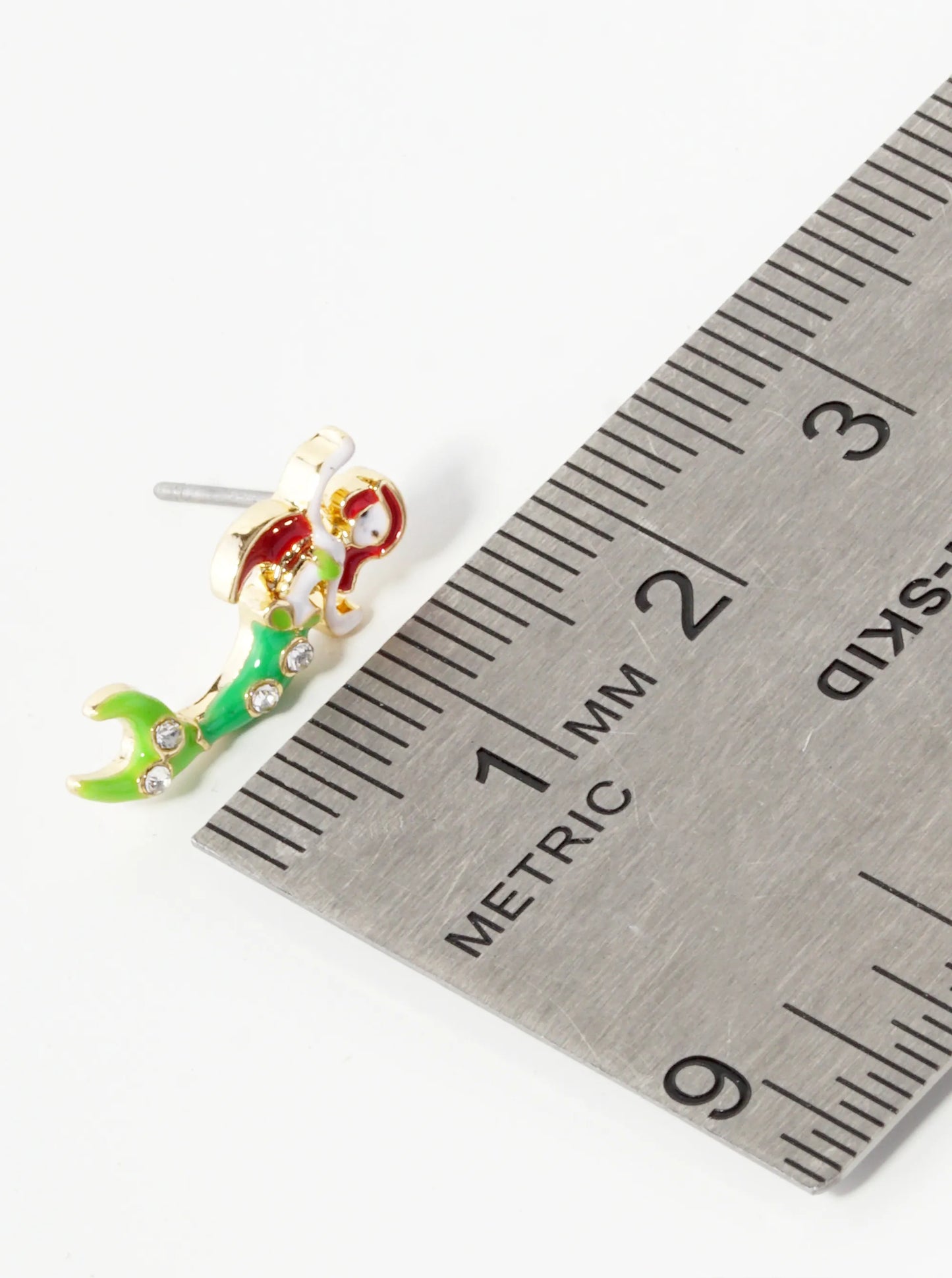 Enamel Filled 18mm Mermaid Stud Earrings