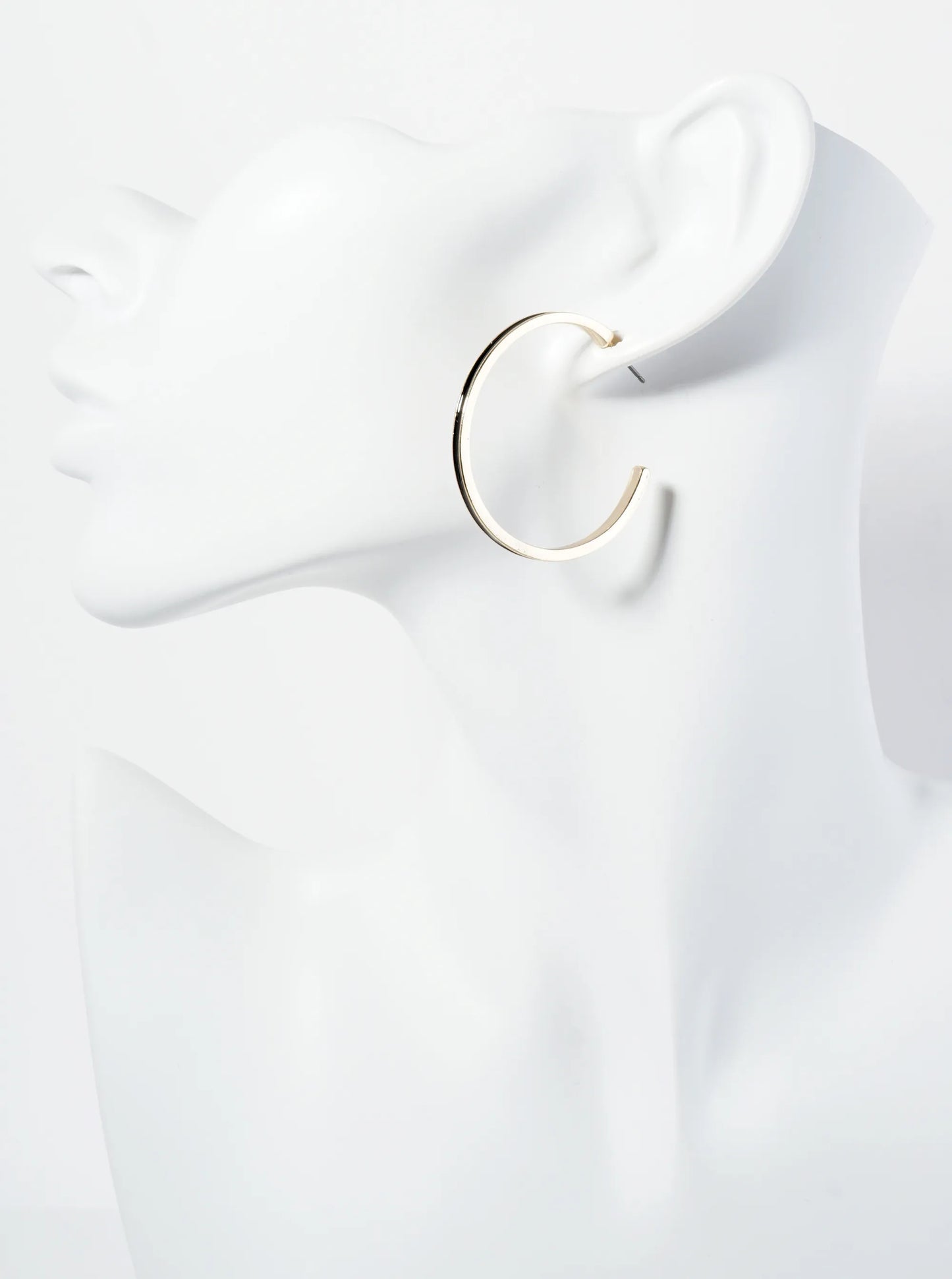 Enamel Filled 35mm Skinny Open Hoop Earrings