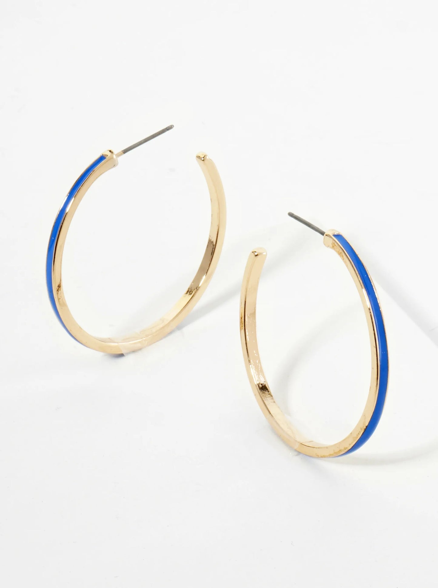 Enamel Filled 35mm Skinny Open Hoop Earrings