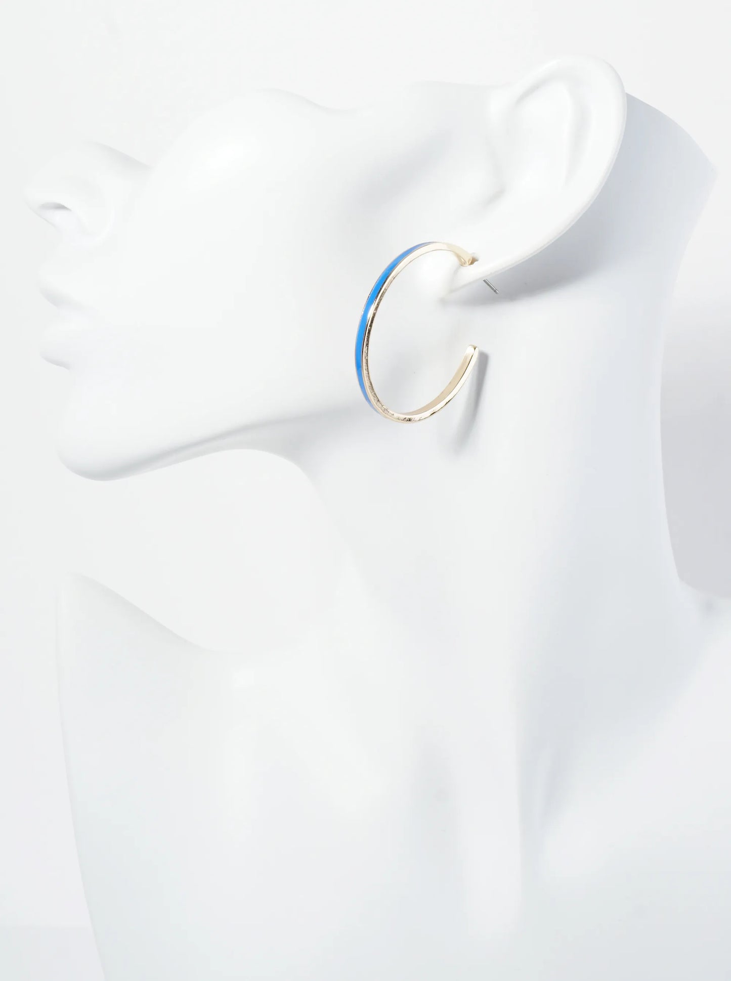 Enamel Filled 35mm Skinny Open Hoop Earrings