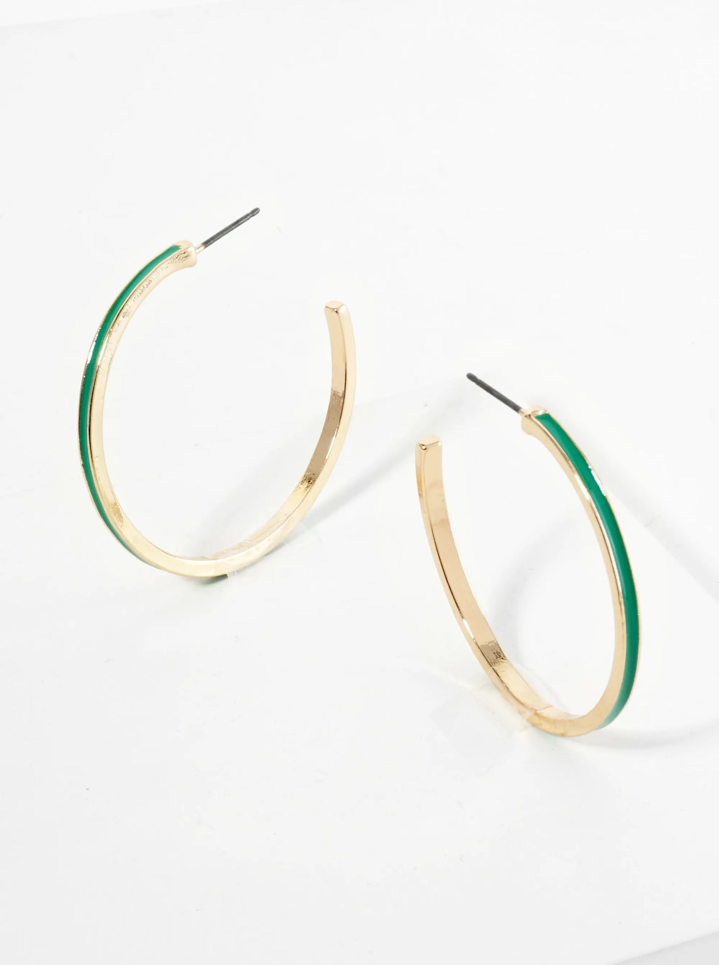 Enamel Filled 35mm Skinny Open Hoop Earrings