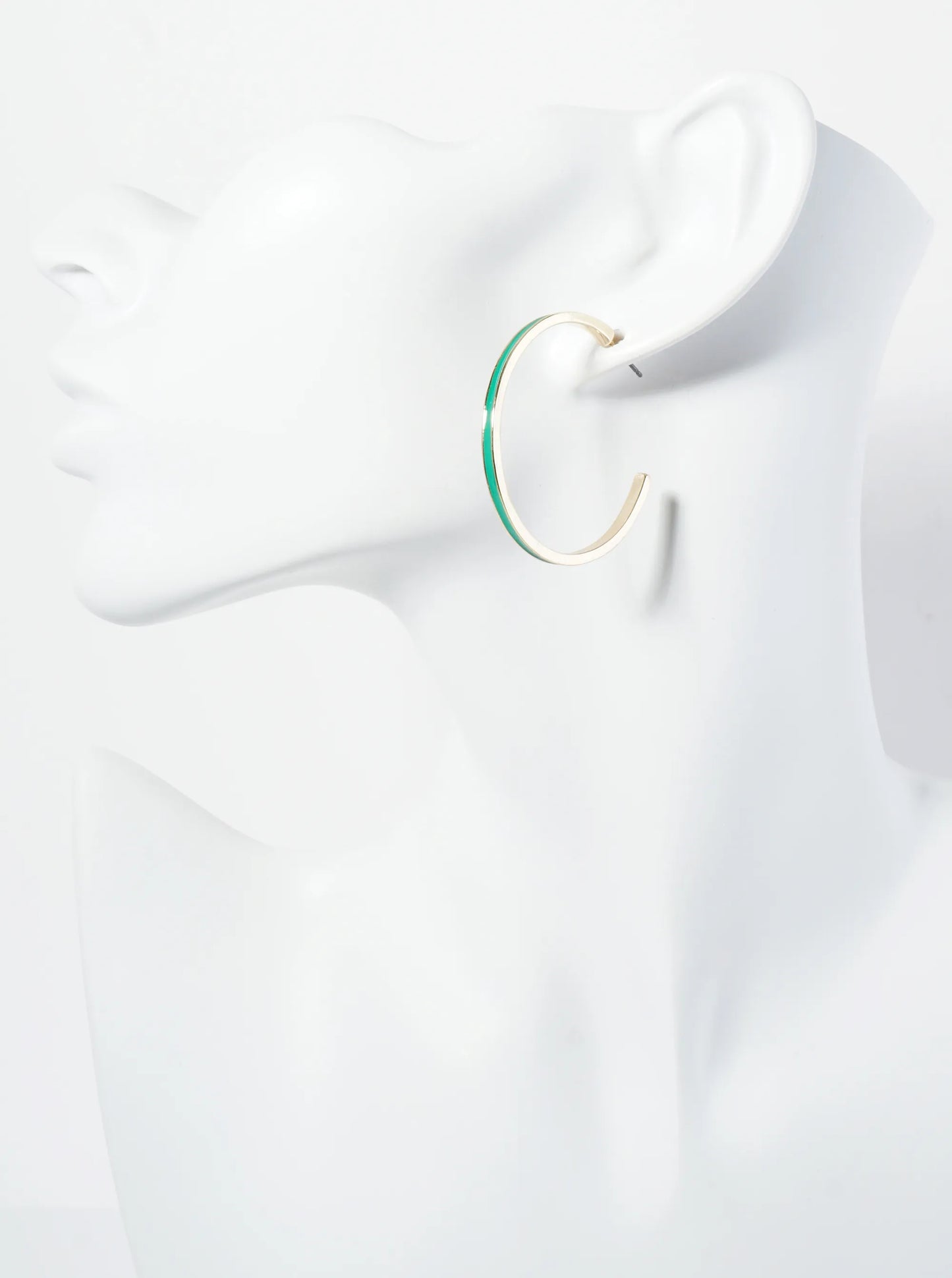 Enamel Filled 35mm Skinny Open Hoop Earrings