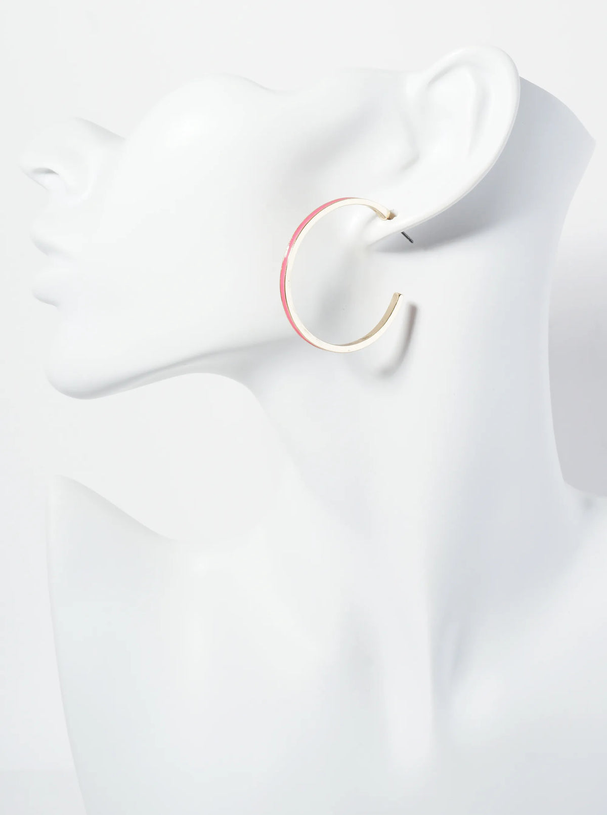 Enamel Filled 35mm Skinny Open Hoop Earrings