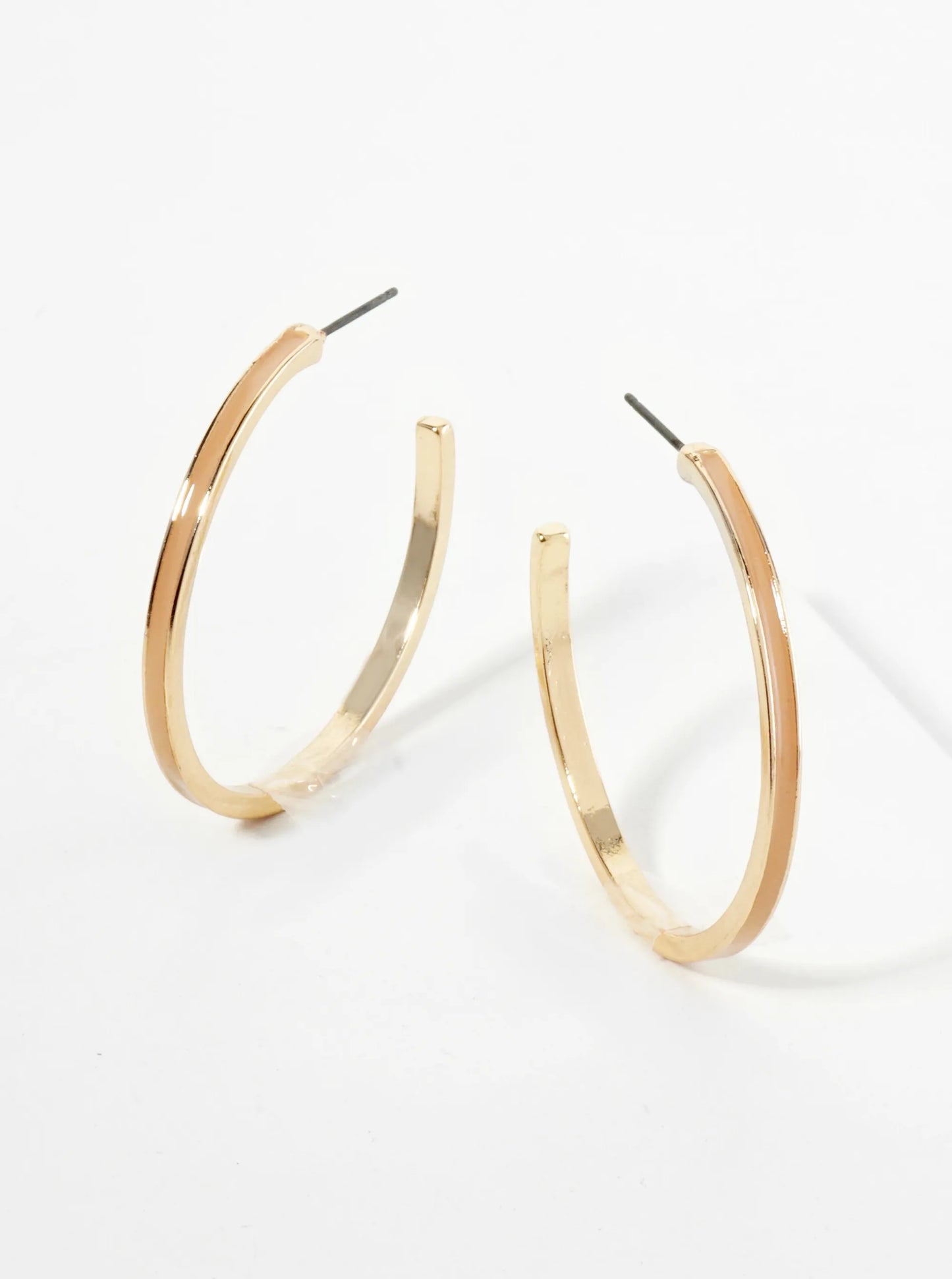 Enamel Filled 35mm Skinny Open Hoop Earrings