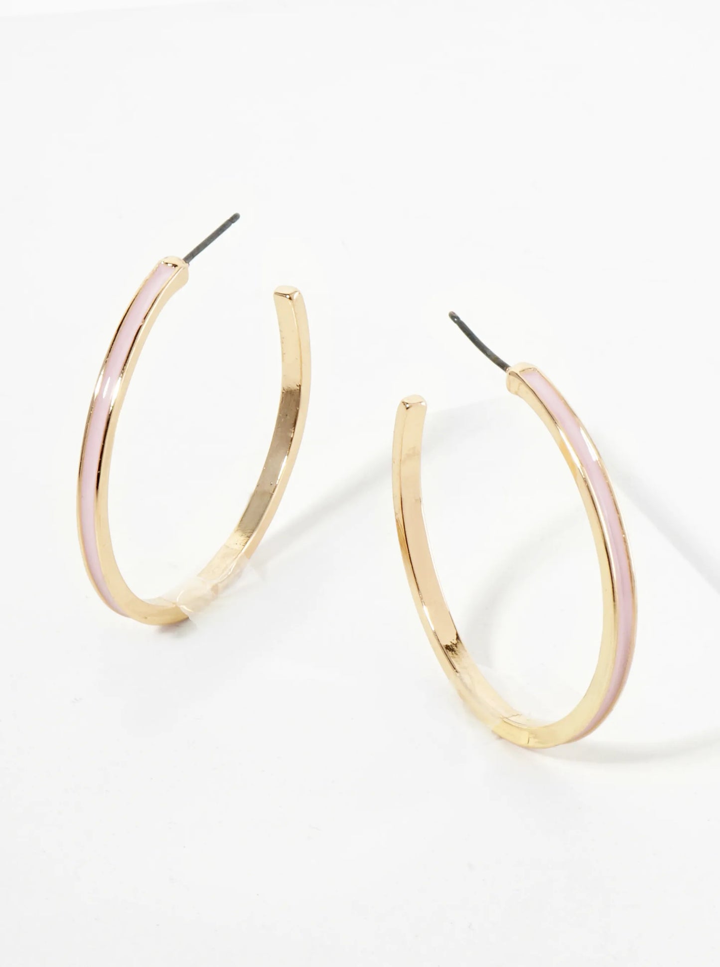 Enamel Filled 35mm Skinny Open Hoop Earrings