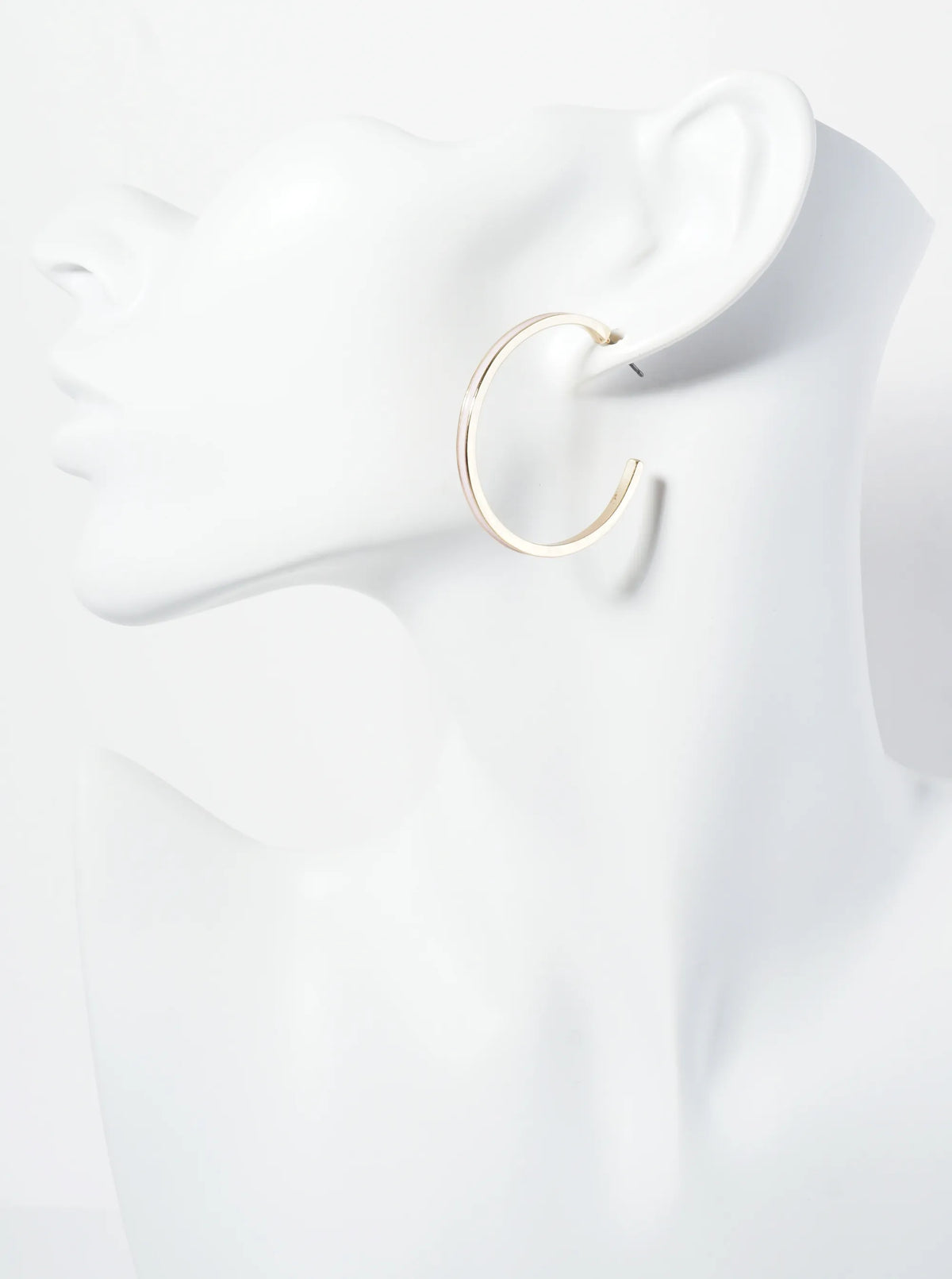 Enamel Filled 35mm Skinny Open Hoop Earrings