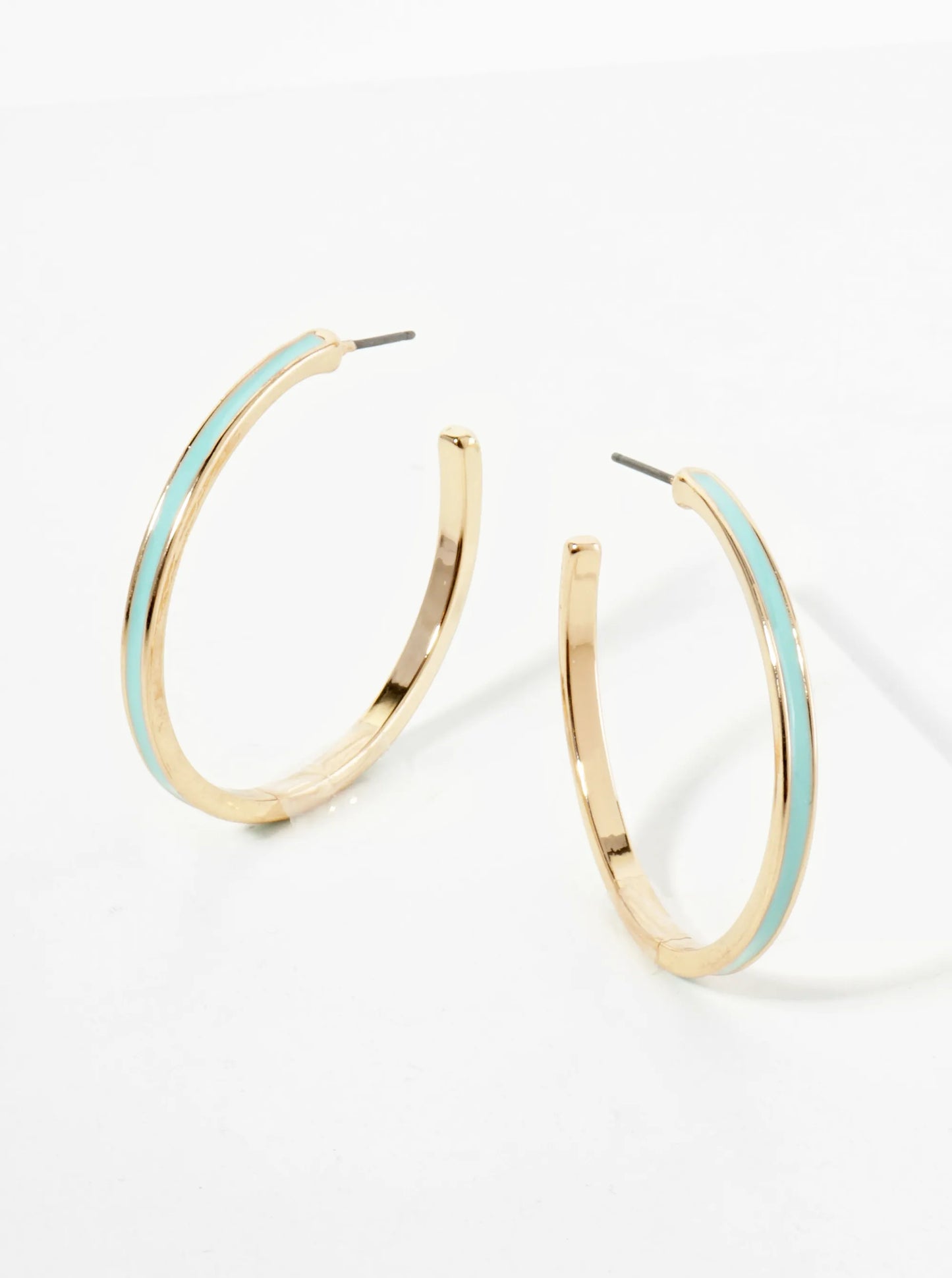 Enamel Filled 35mm Skinny Open Hoop Earrings