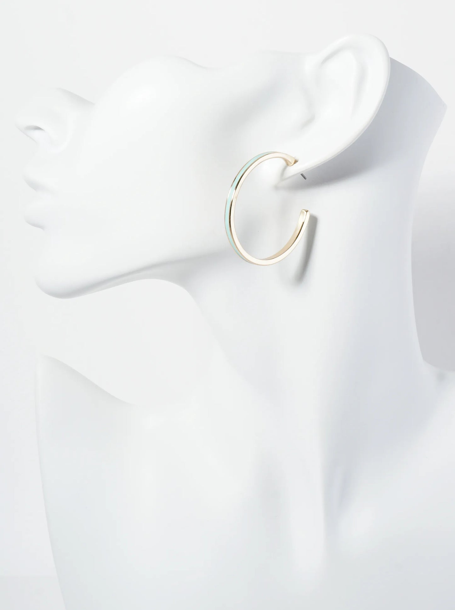 Enamel Filled 35mm Skinny Open Hoop Earrings