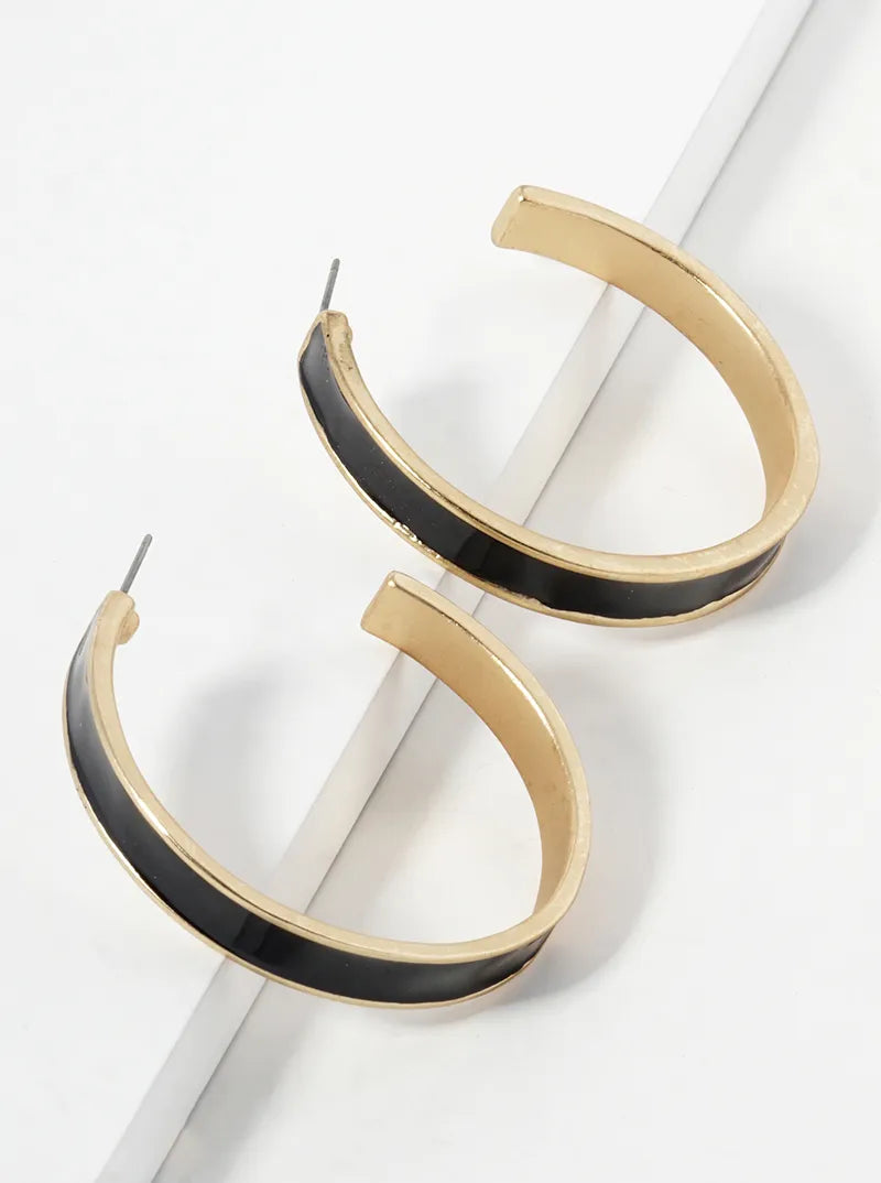 Enamel Filled Bold 45mm Statement Hoop Earrings