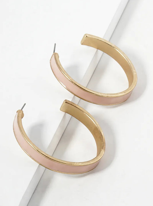 Enamel Filled Bold 45mm Statement Hoop Earrings