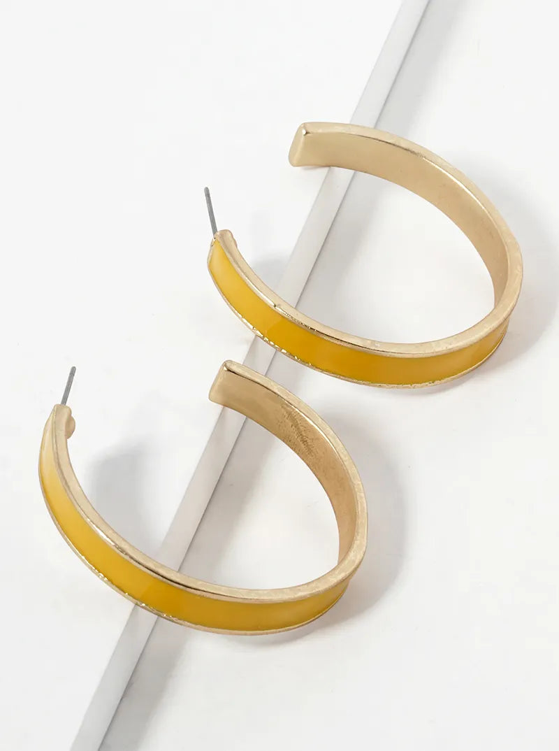 Enamel Filled Bold 45mm Statement Hoop Earrings