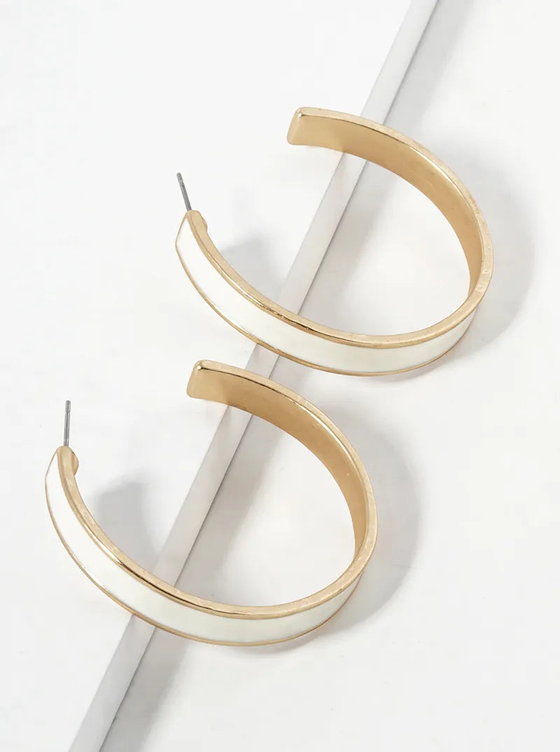 Enamel Filled Bold 45mm Statement Hoop Earrings