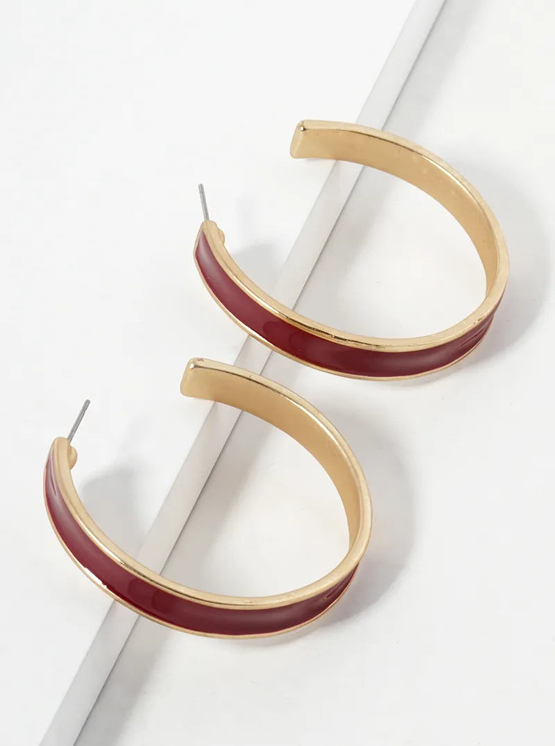 Enamel Filled Bold 45mm Statement Hoop Earrings