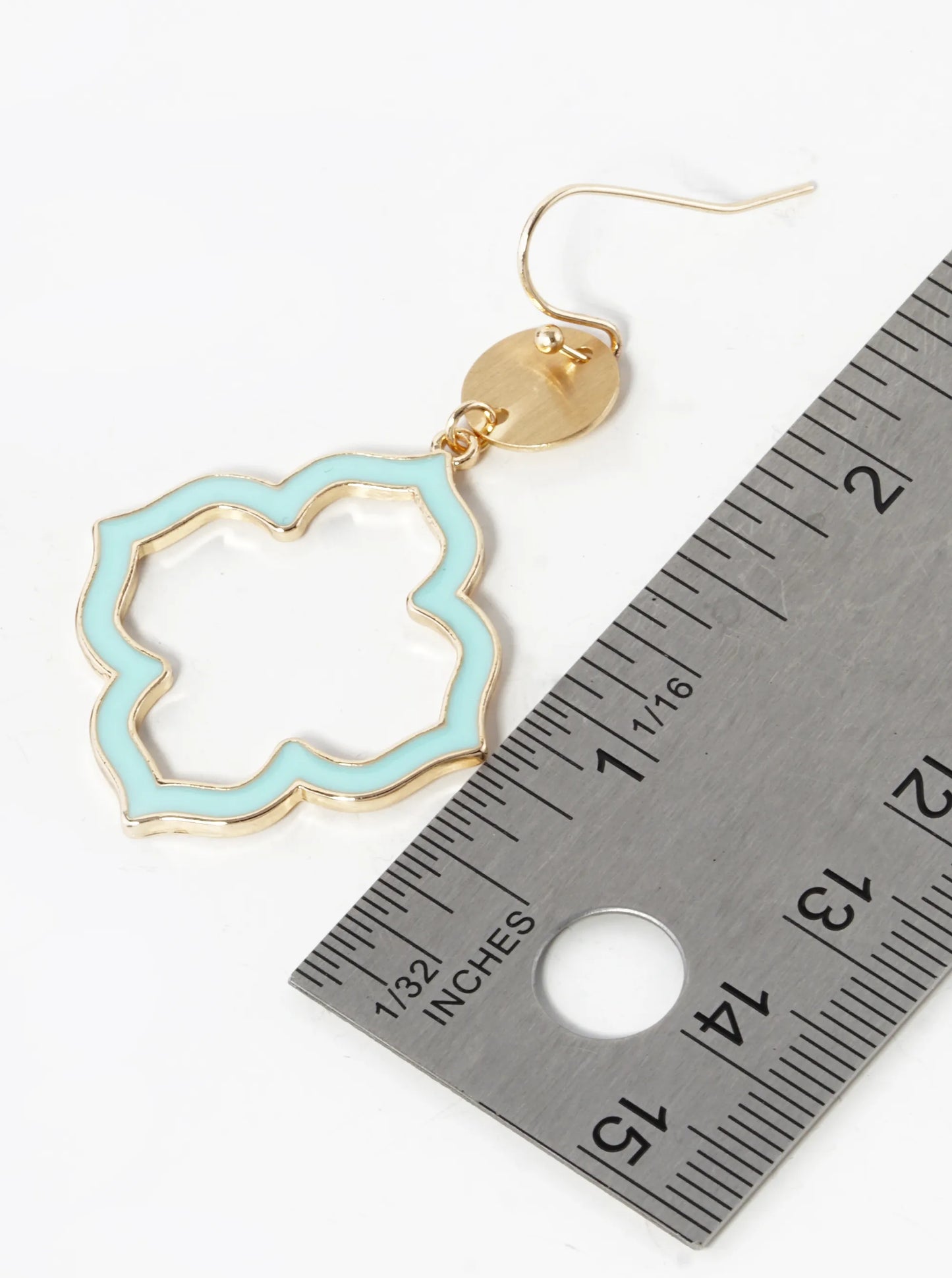 Enamel Filled Clover Drop Dangle Earrings