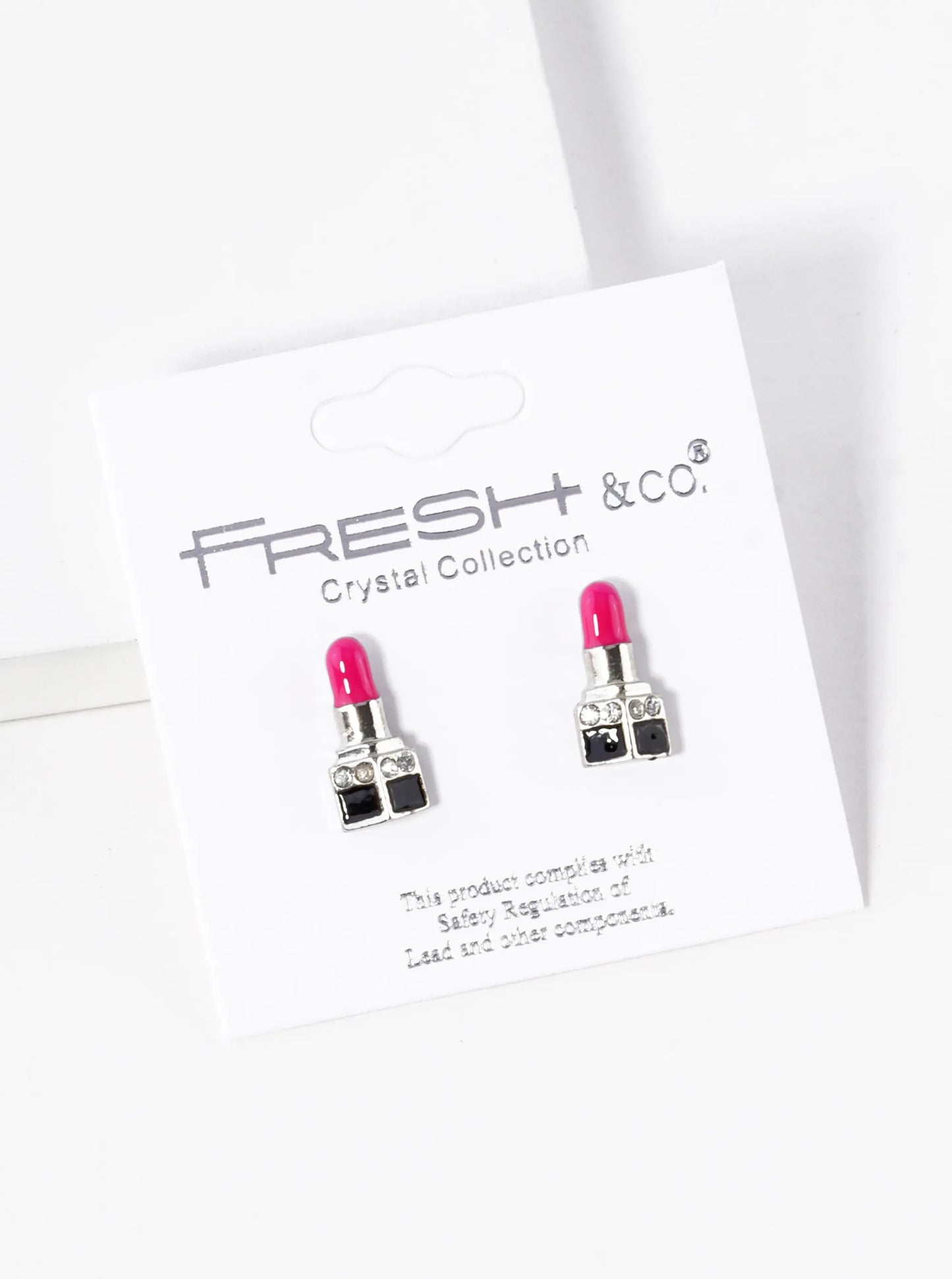 Enamel Filled Dainty Lipstick Stud Earrings