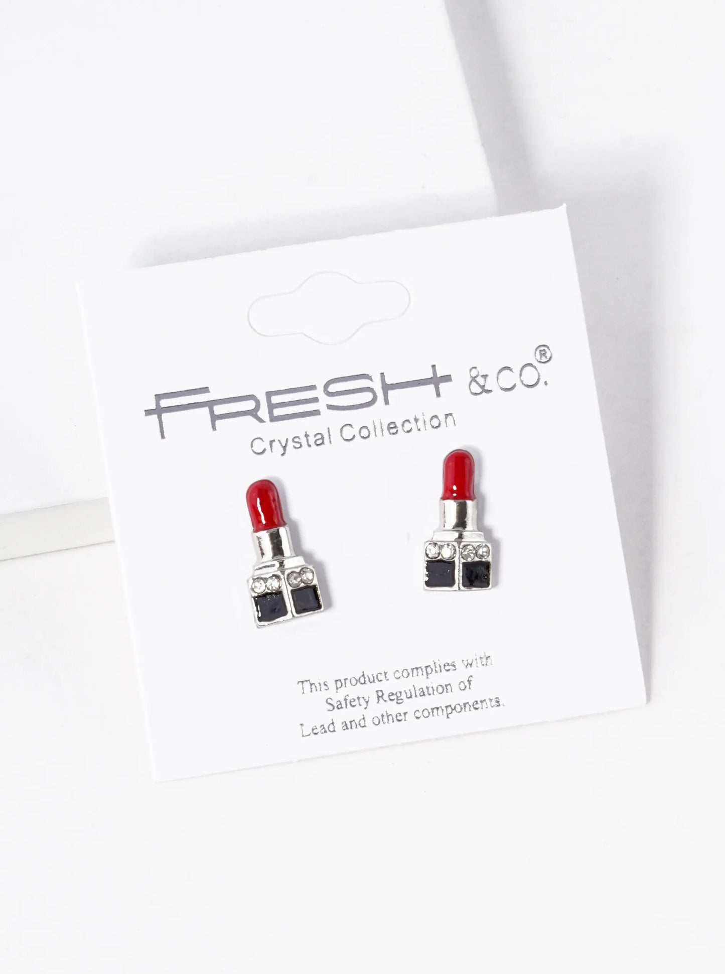 Enamel Filled Dainty Lipstick Stud Earrings