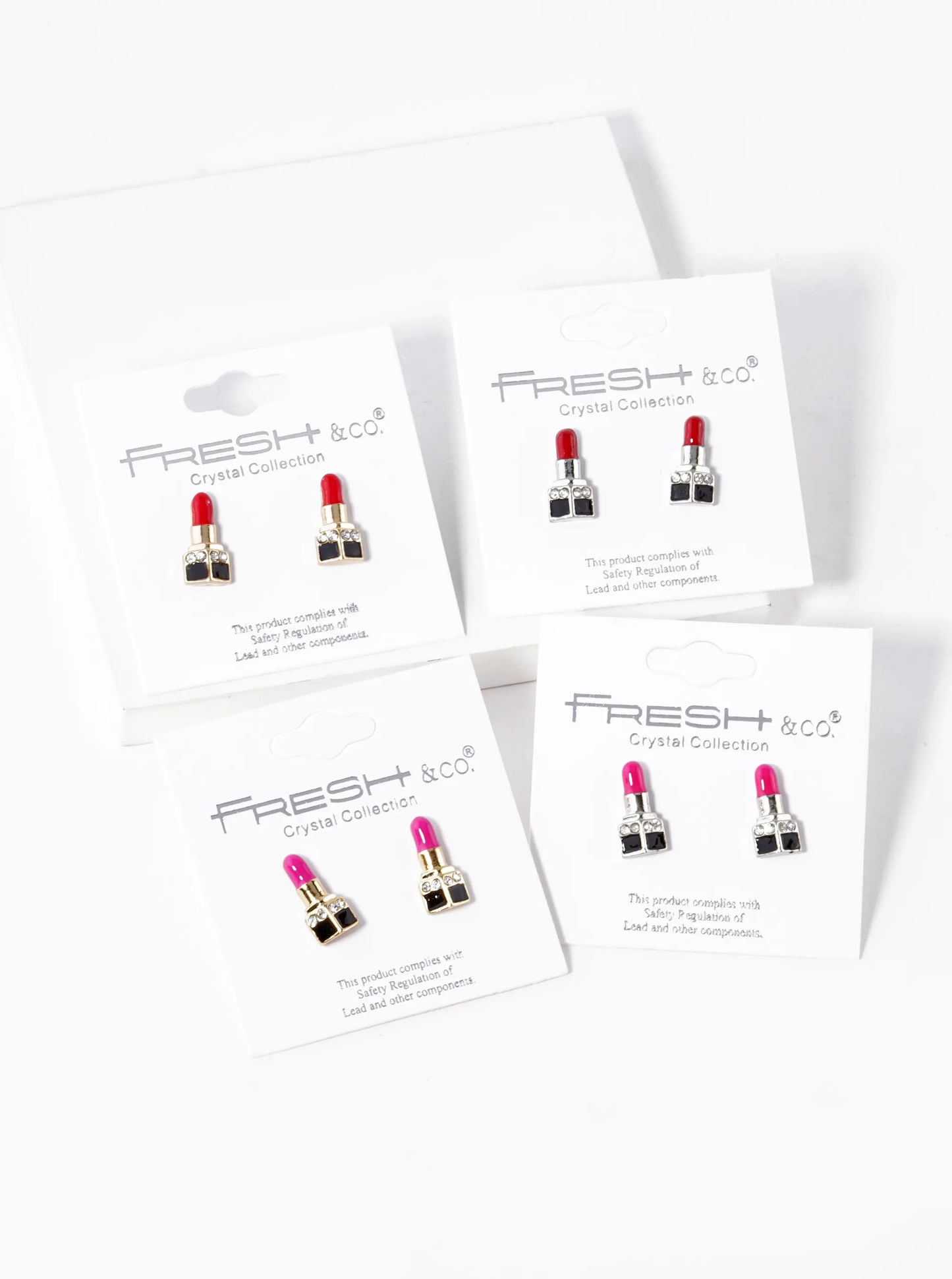 Enamel Filled Dainty Lipstick Stud Earrings