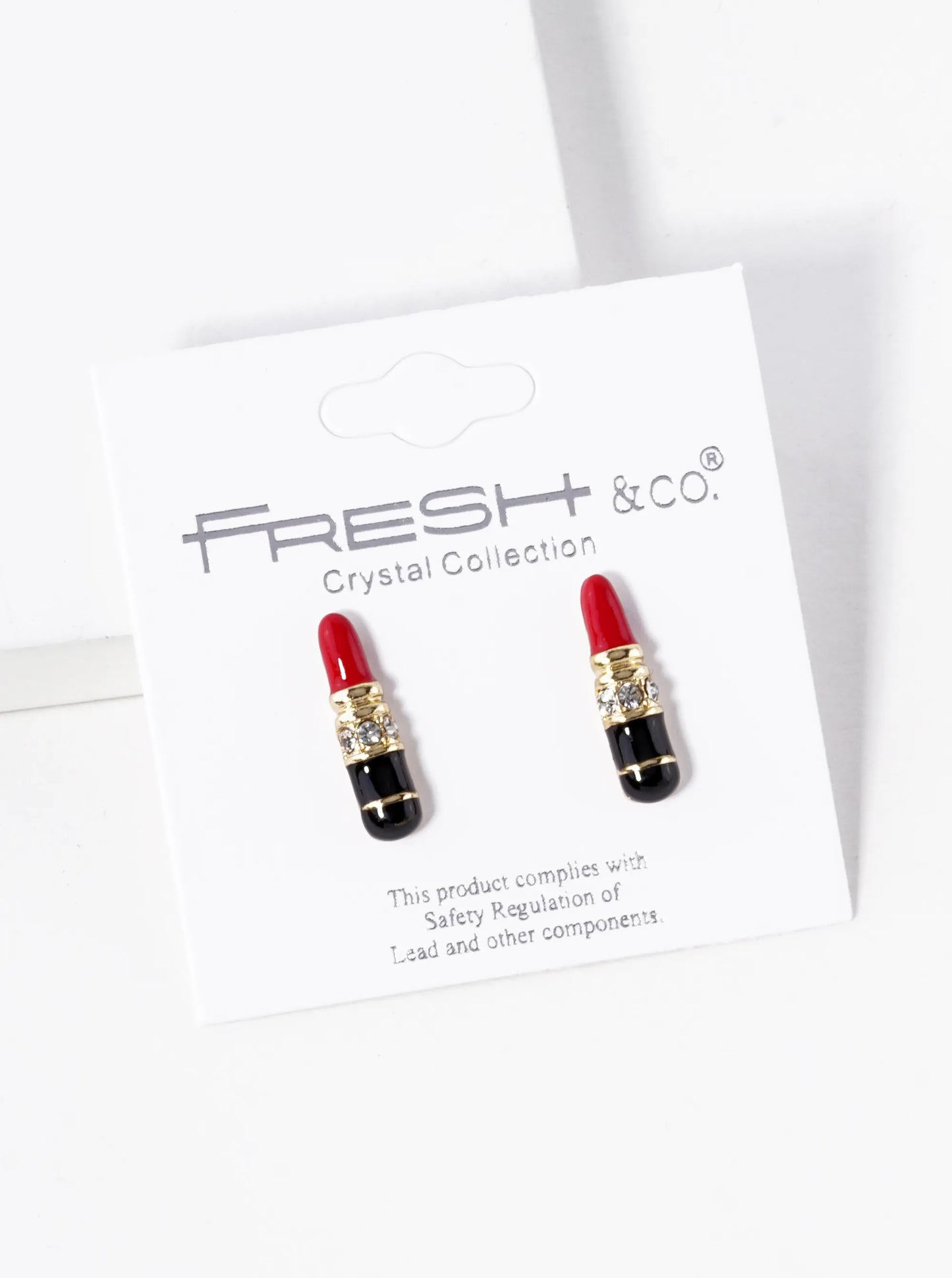Enamel Filled Dainty Lipstick Stud Earrings
