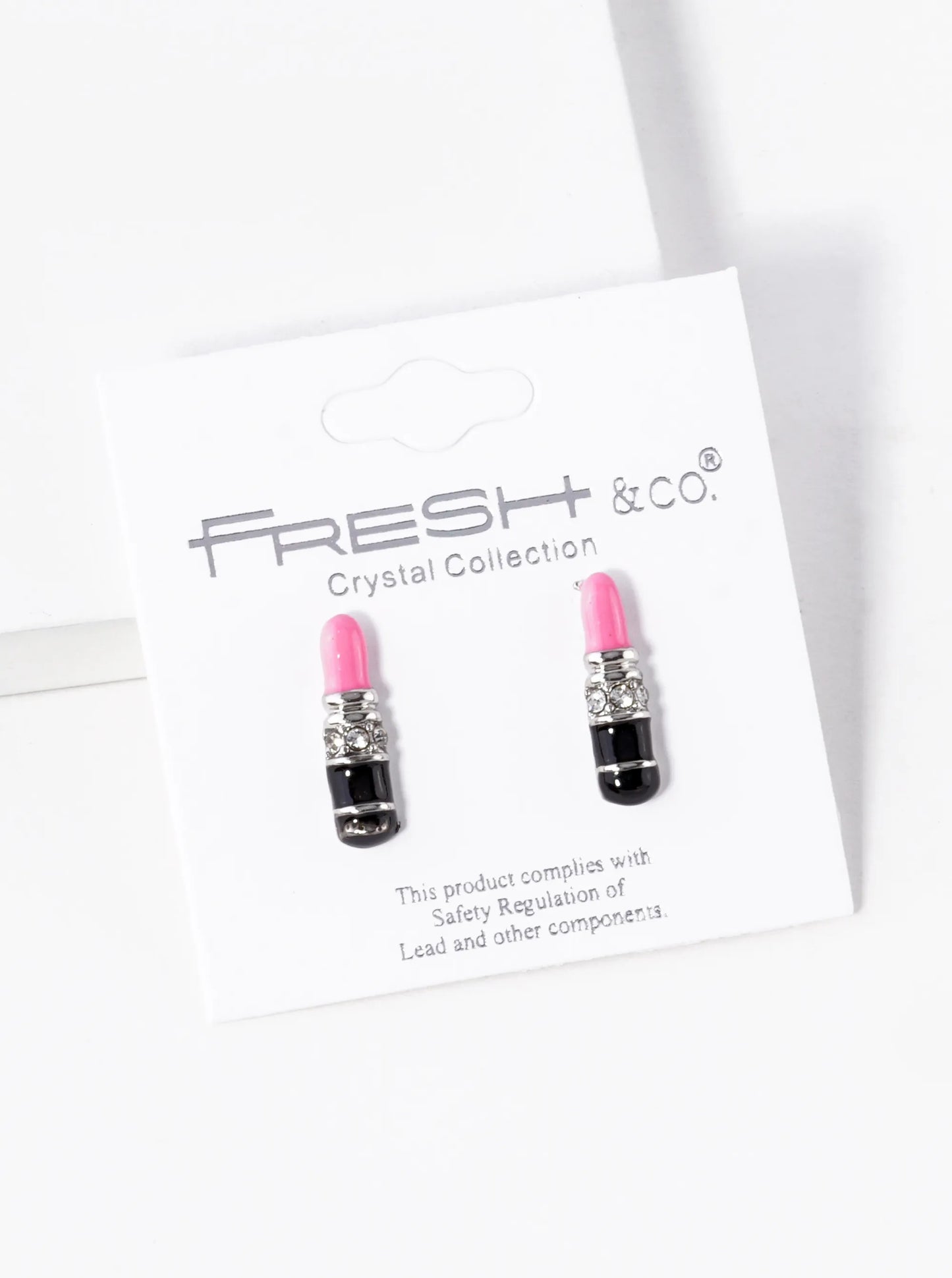 Enamel Filled Dainty Lipstick Stud Earrings