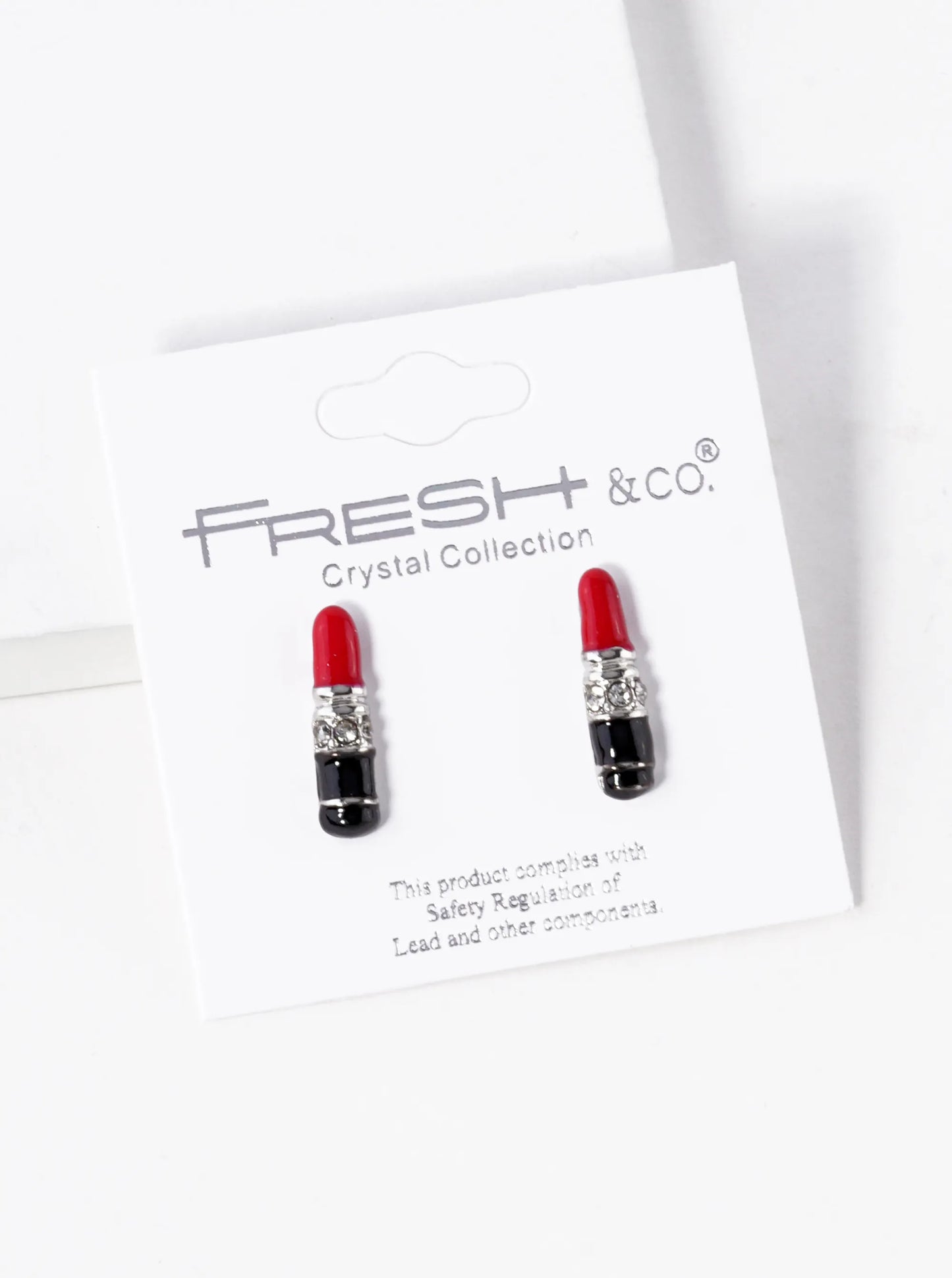 Enamel Filled Dainty Lipstick Stud Earrings