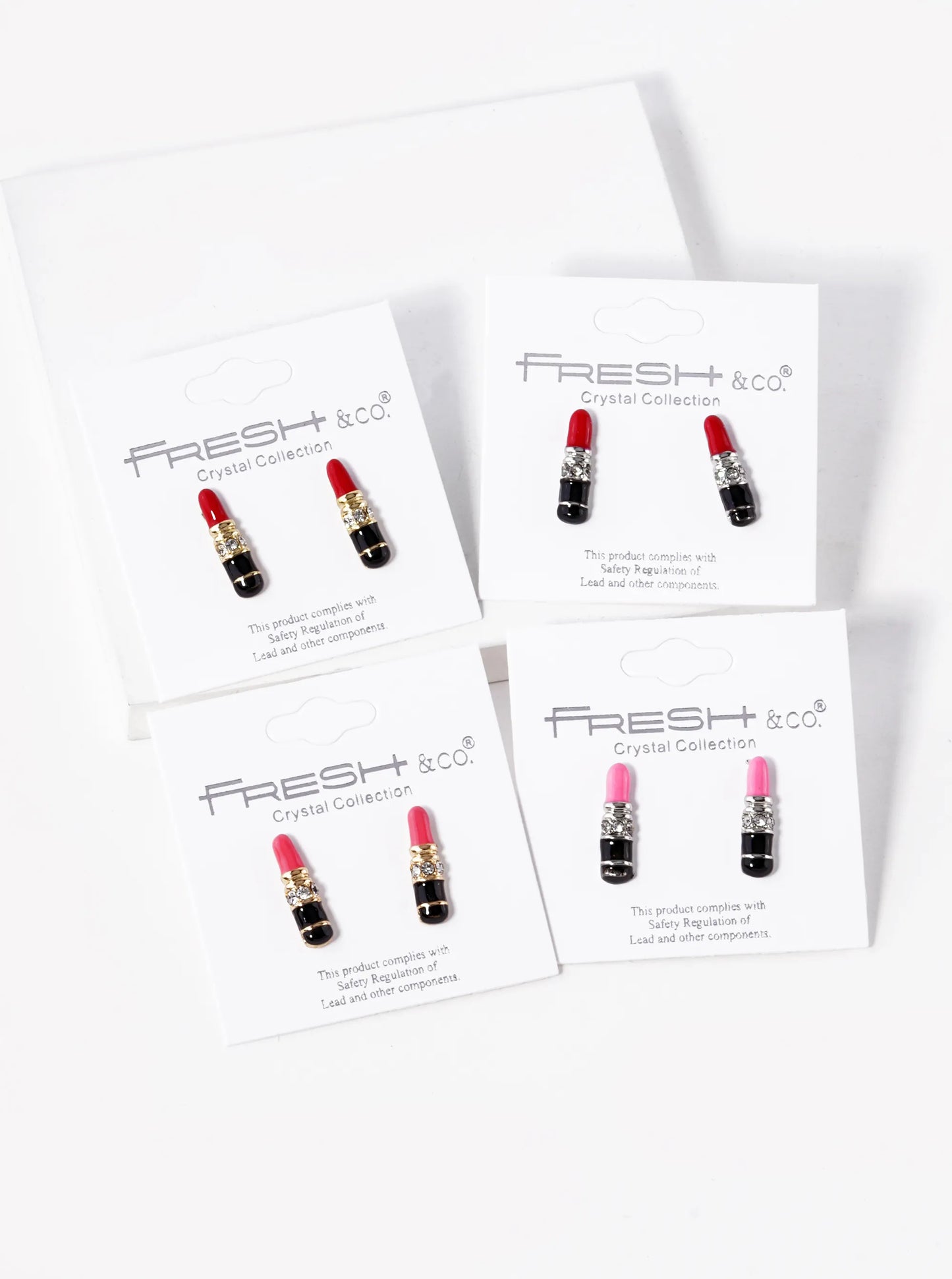Enamel Filled Dainty Lipstick Stud Earrings