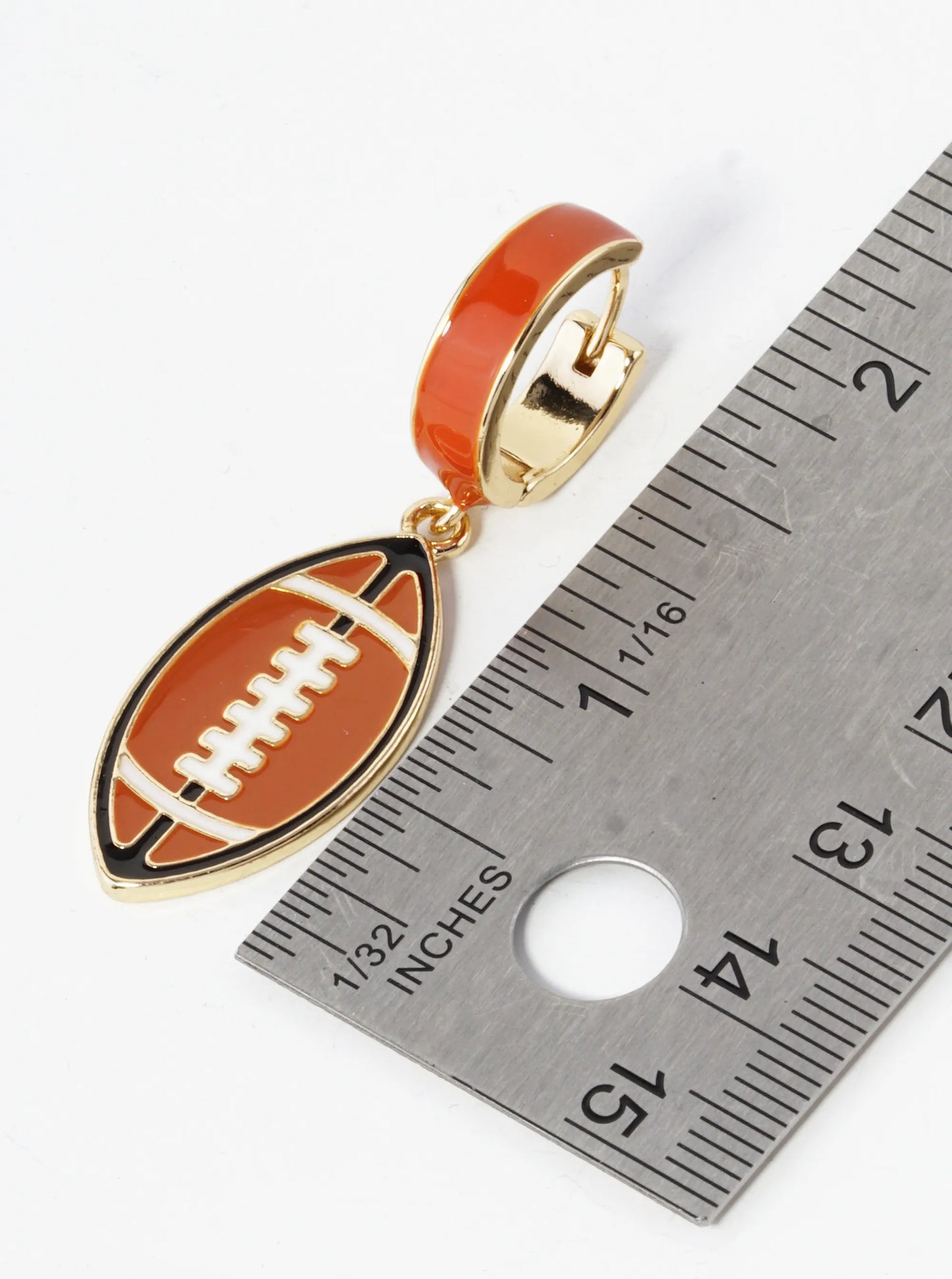 Enamel Filled Sports Ball Drop 16mm Huggie Hoop Earrings