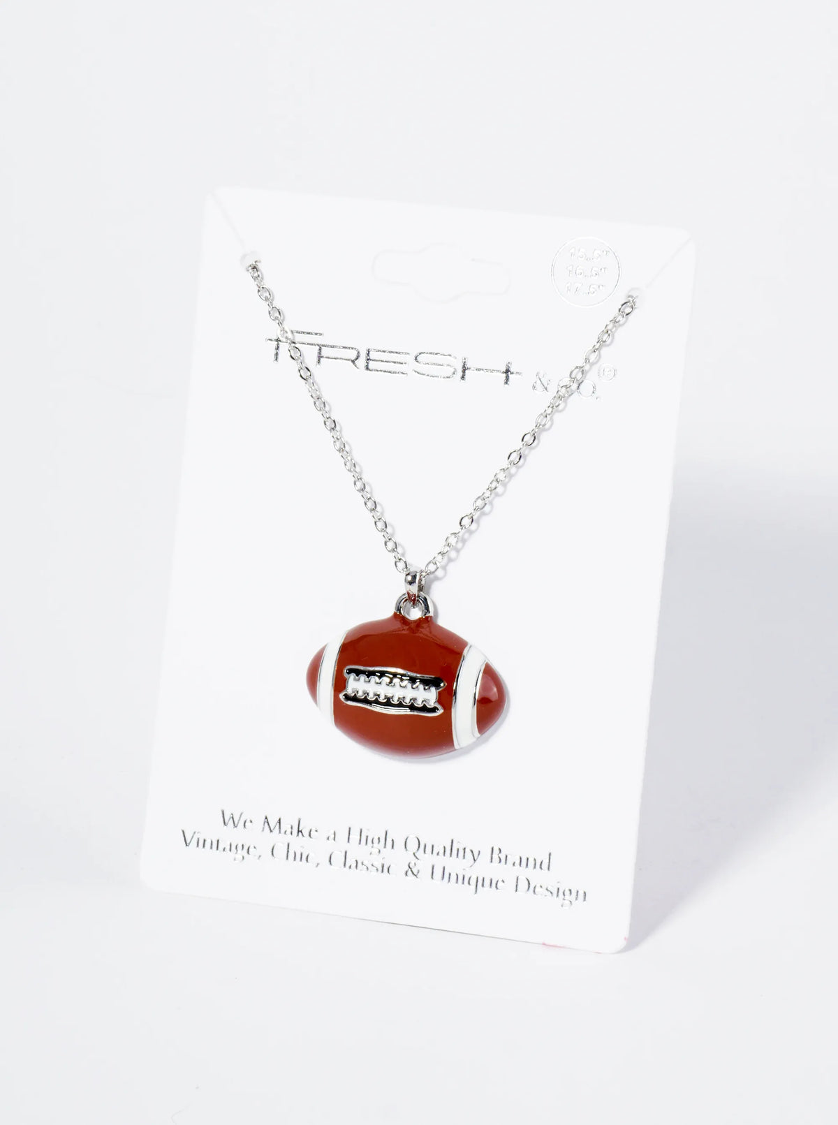 Enamel Football Pendant Game Day Necklace