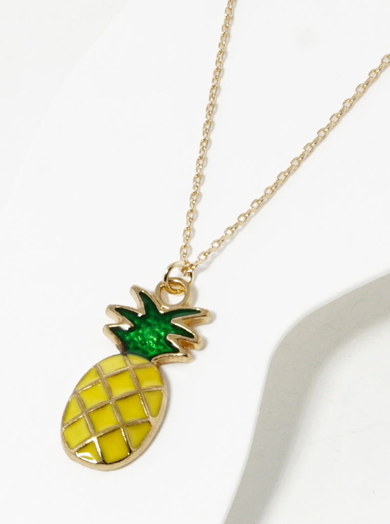 Enamel Filled Pineapple Charm Anklet