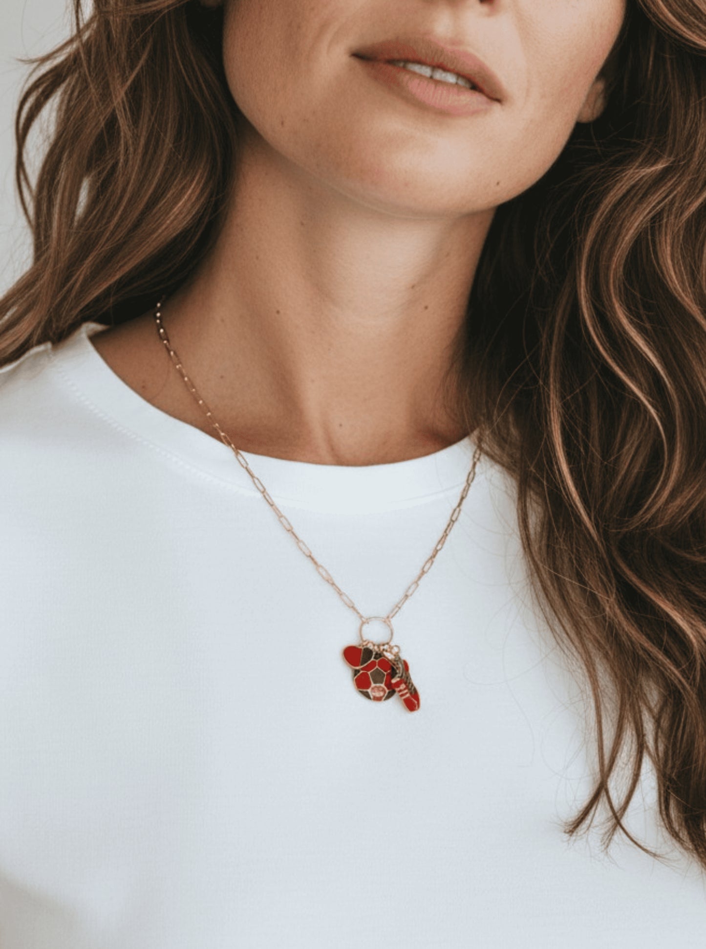 Enameled Soccer Charm Necklace