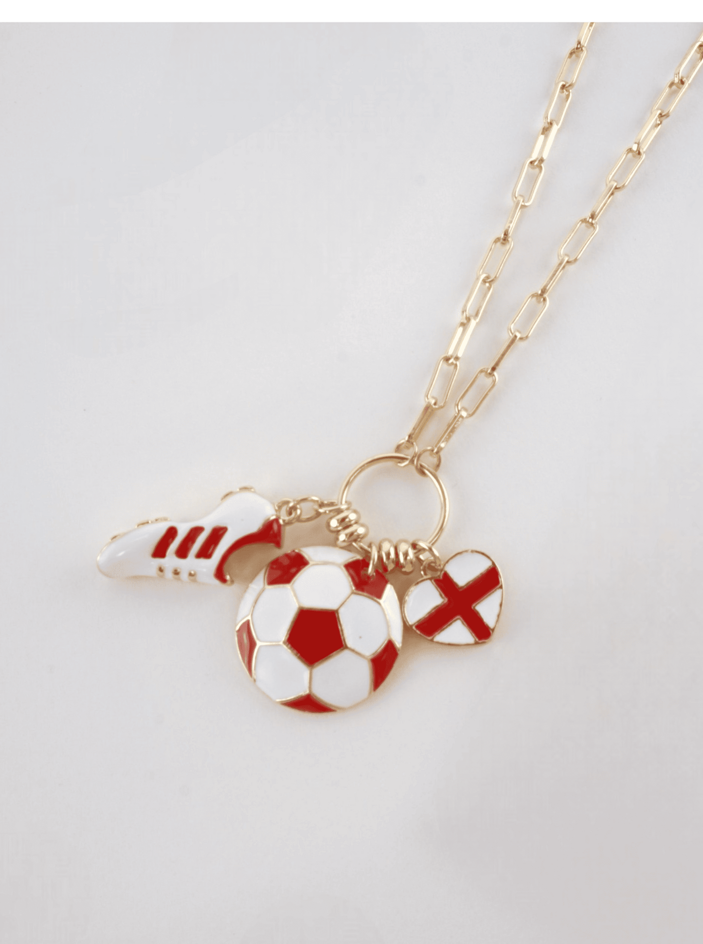 Enameled Soccer Charm Necklace