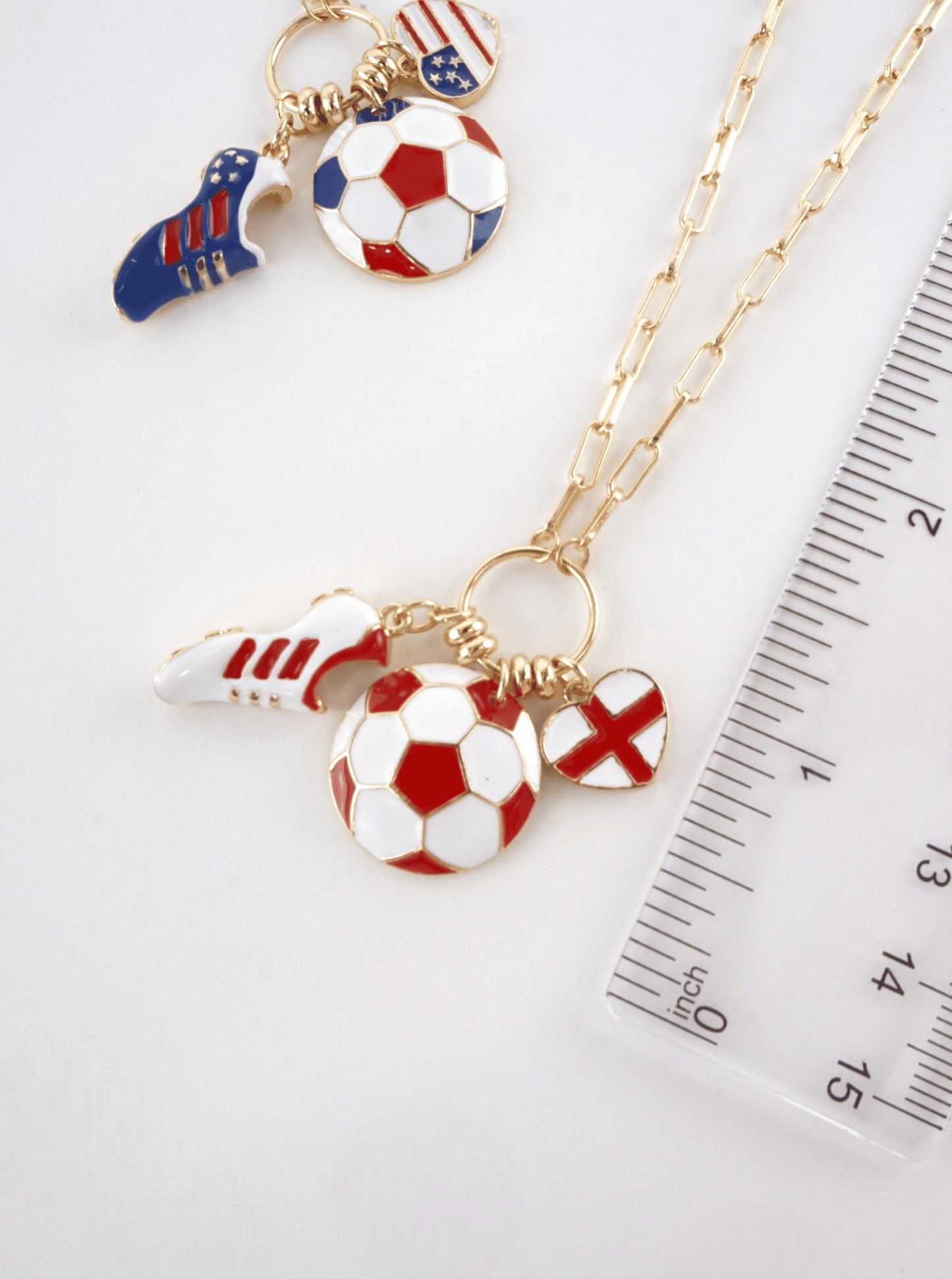 Enameled Soccer Charm Necklace