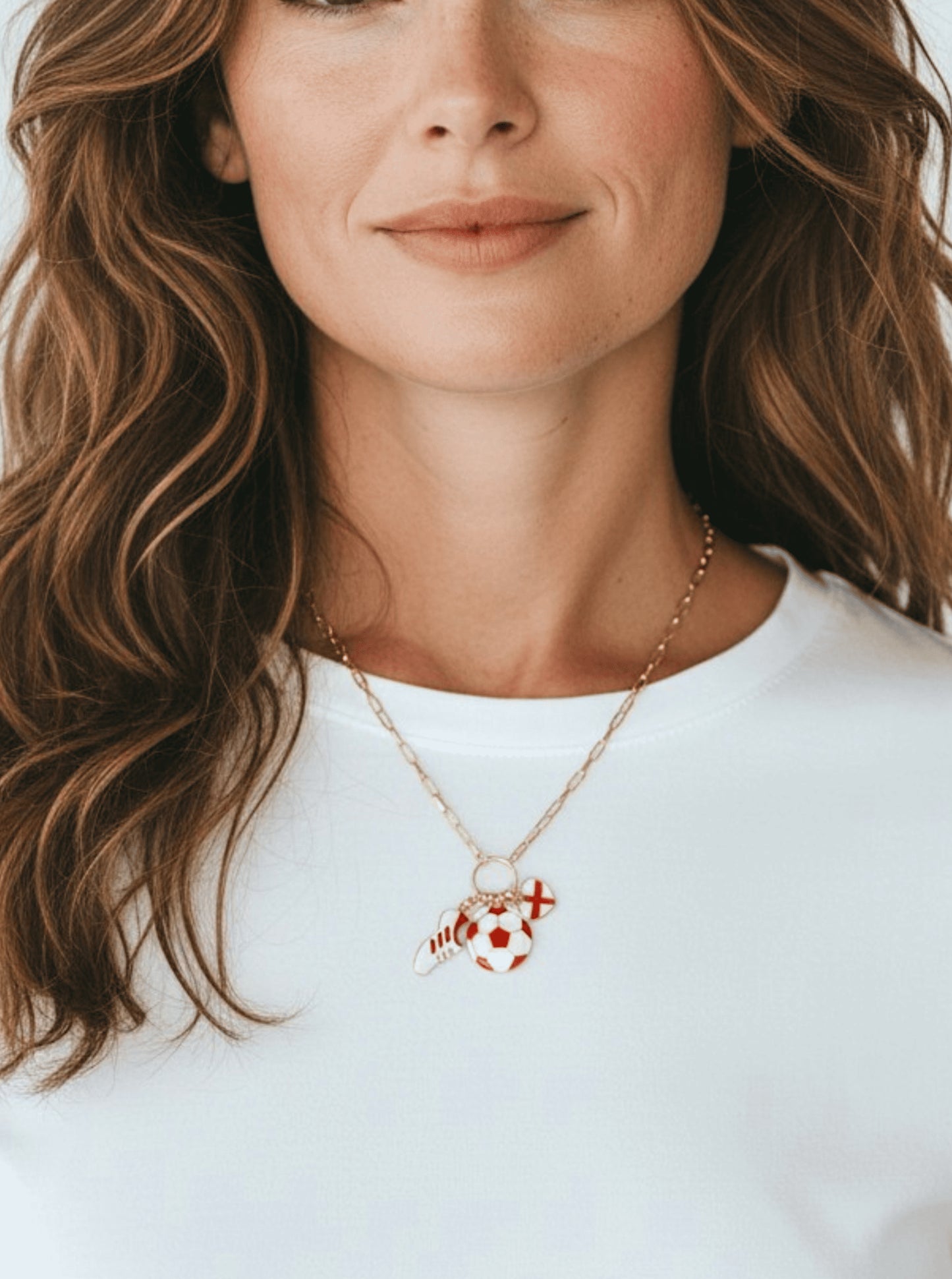 Enameled Soccer Charm Necklace