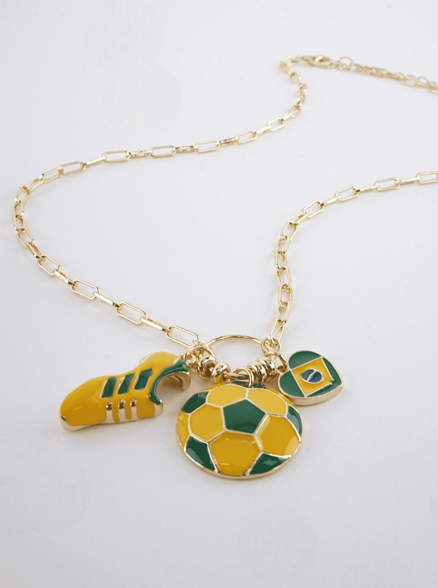 Enameled Soccer Charm Necklace