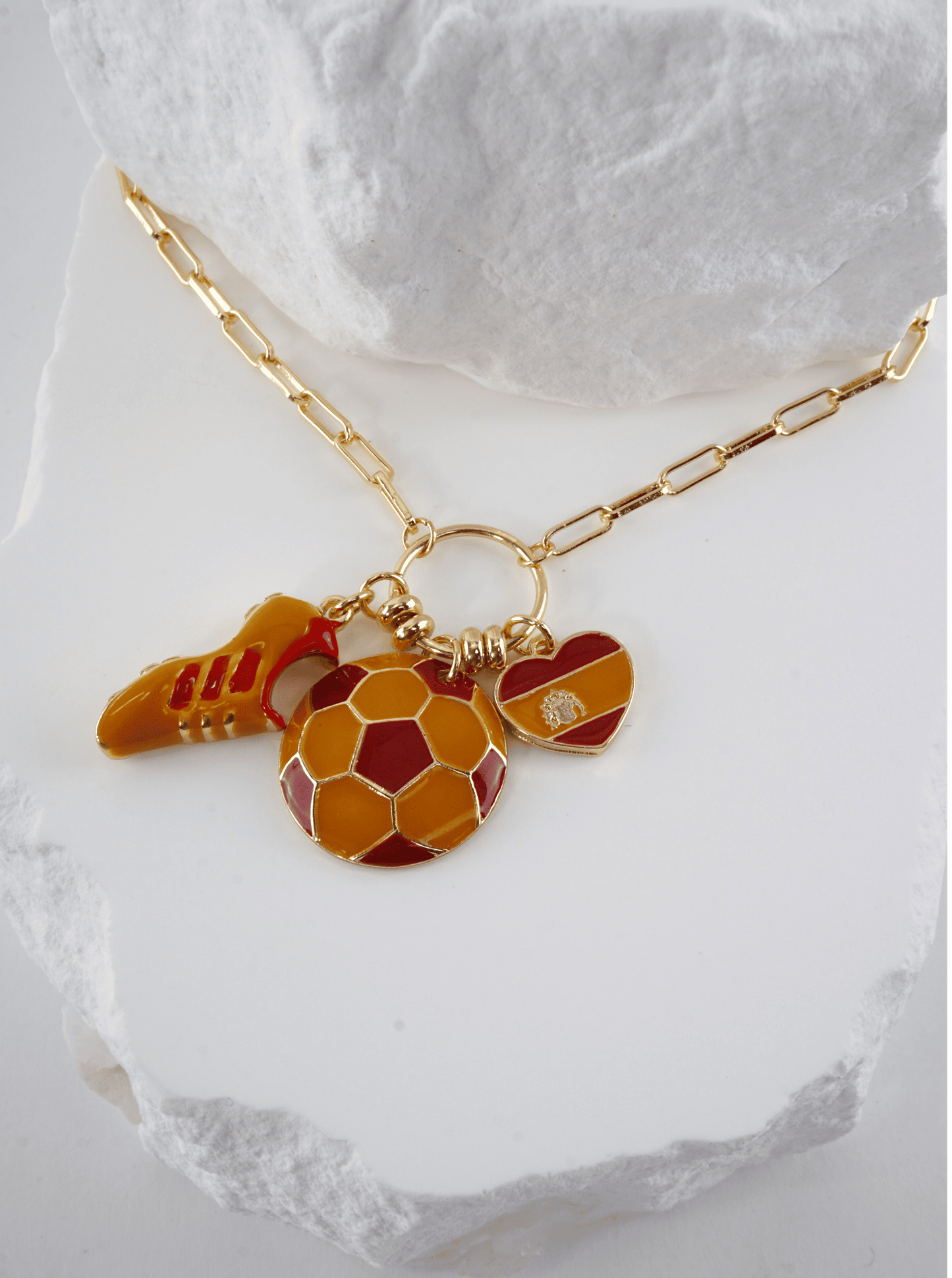 Enameled Soccer Charm Necklace